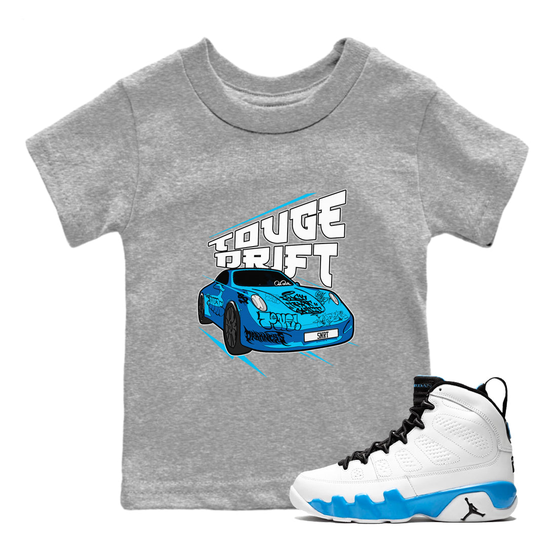 Touge Drift snkmatch Tees Kids - Air Jordan 9 Powder Blue