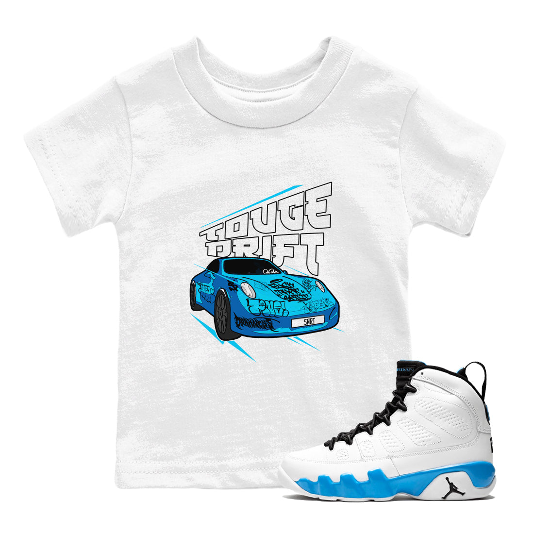 Touge Drift snkmatch Tees Kids - Air Jordan 9 Powder Blue
