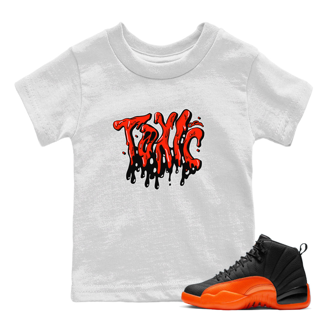 Toxic Kids Tops - Air Jordan 12 Brilliant Orange