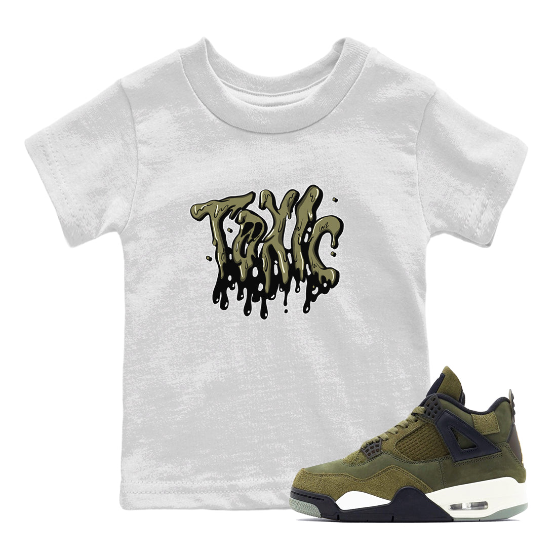 Toxic snkmatch Tee Kids - Air Jordan 4 Medium Olive