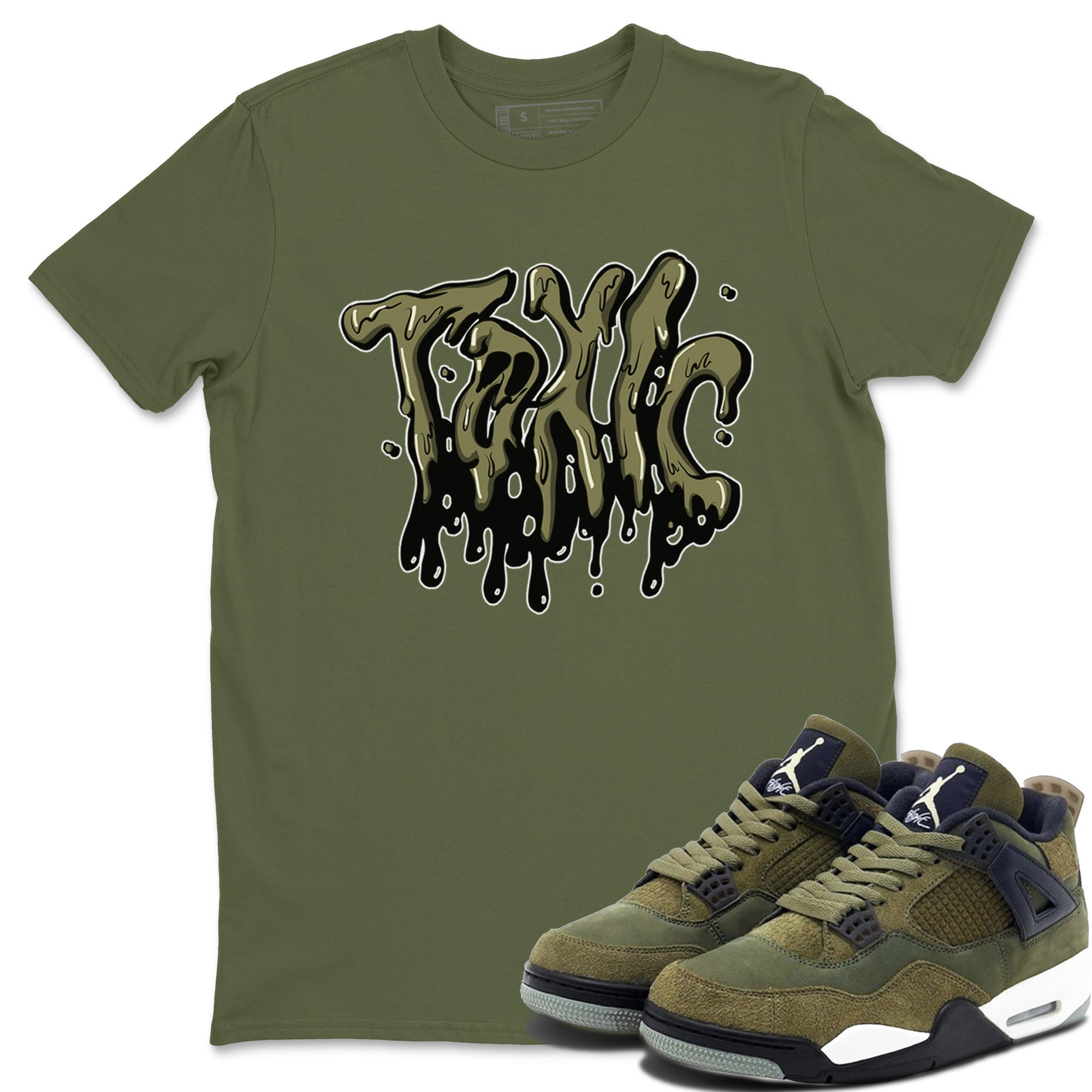 Toxic snkmatch Tee - Air Jordan 4 Medium Olive