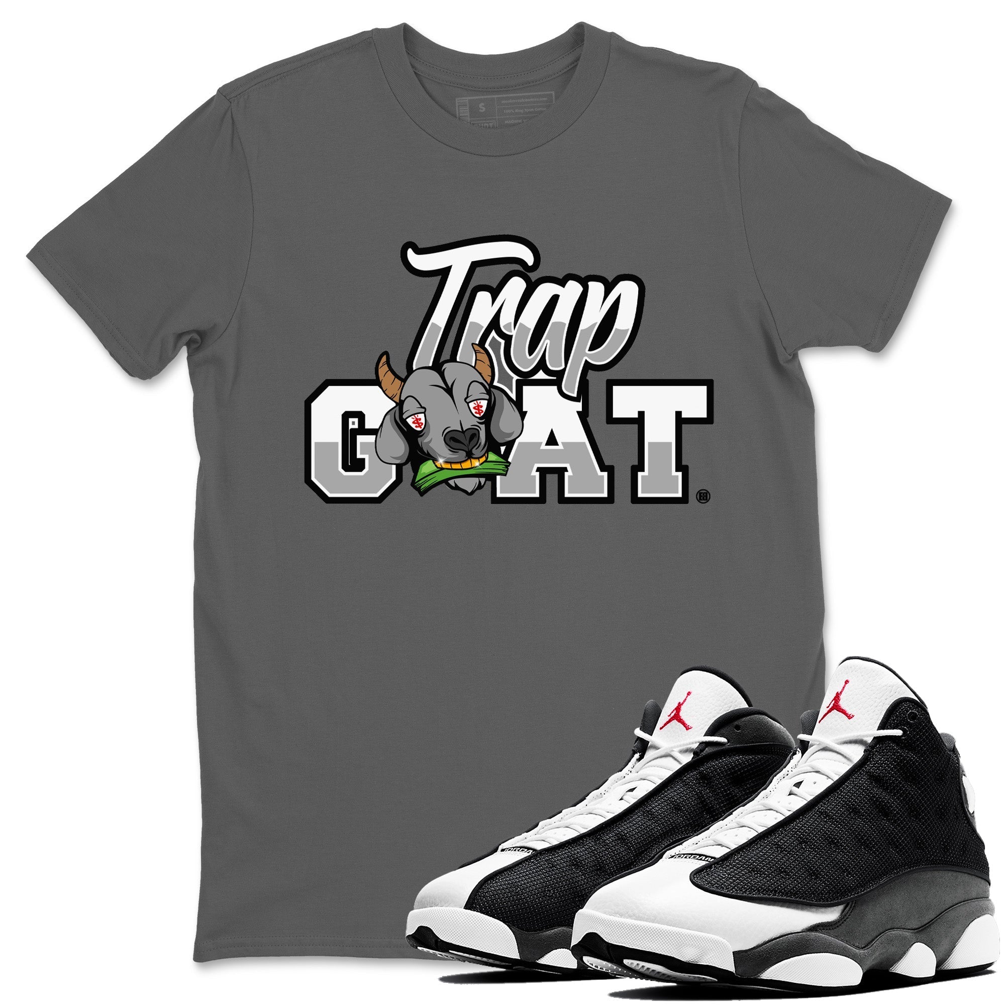 Trap Goat Unisex Tops - Air Jordan 13 Black Flint