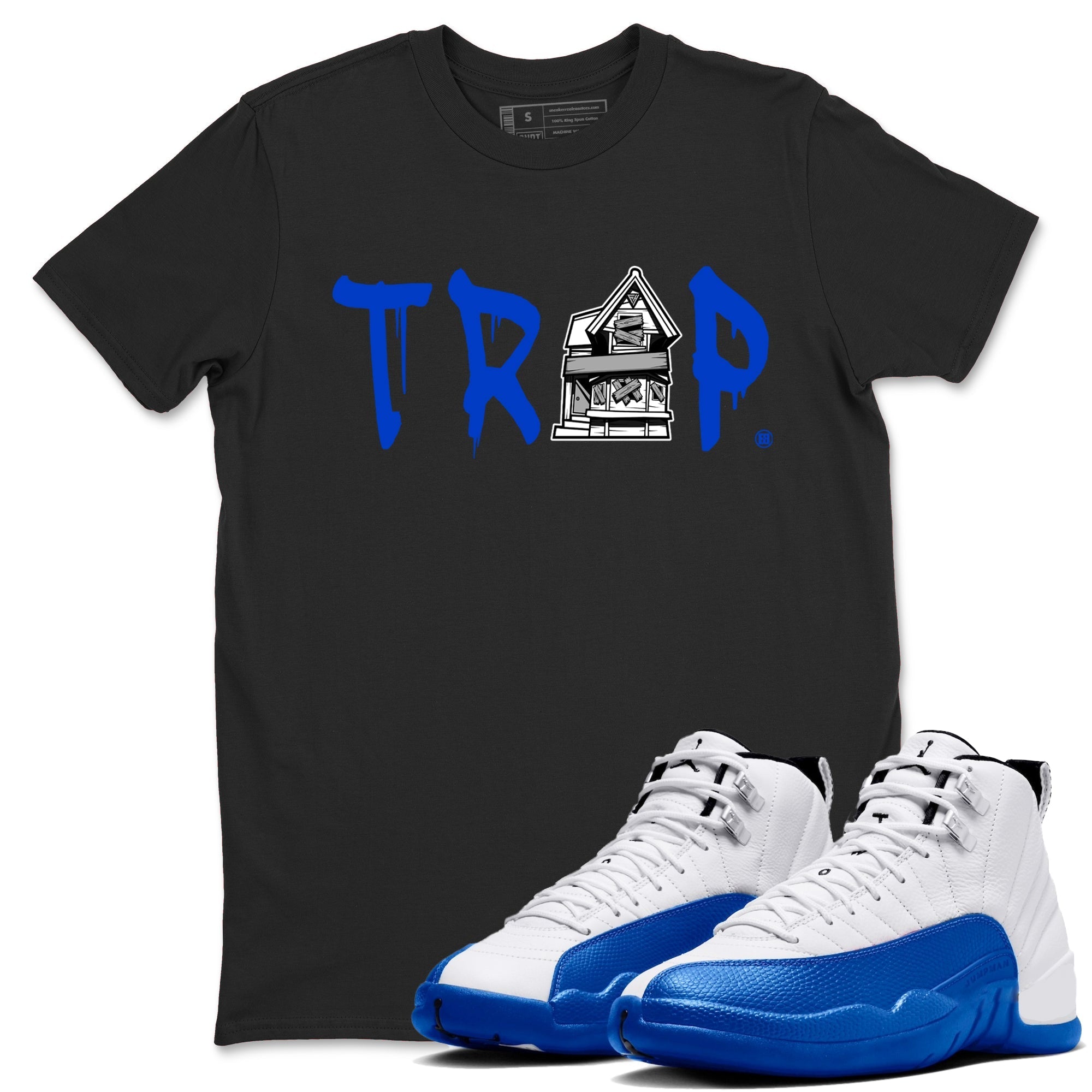 Trap House snkmatch Tees - Air Jordan 12 Blueberry