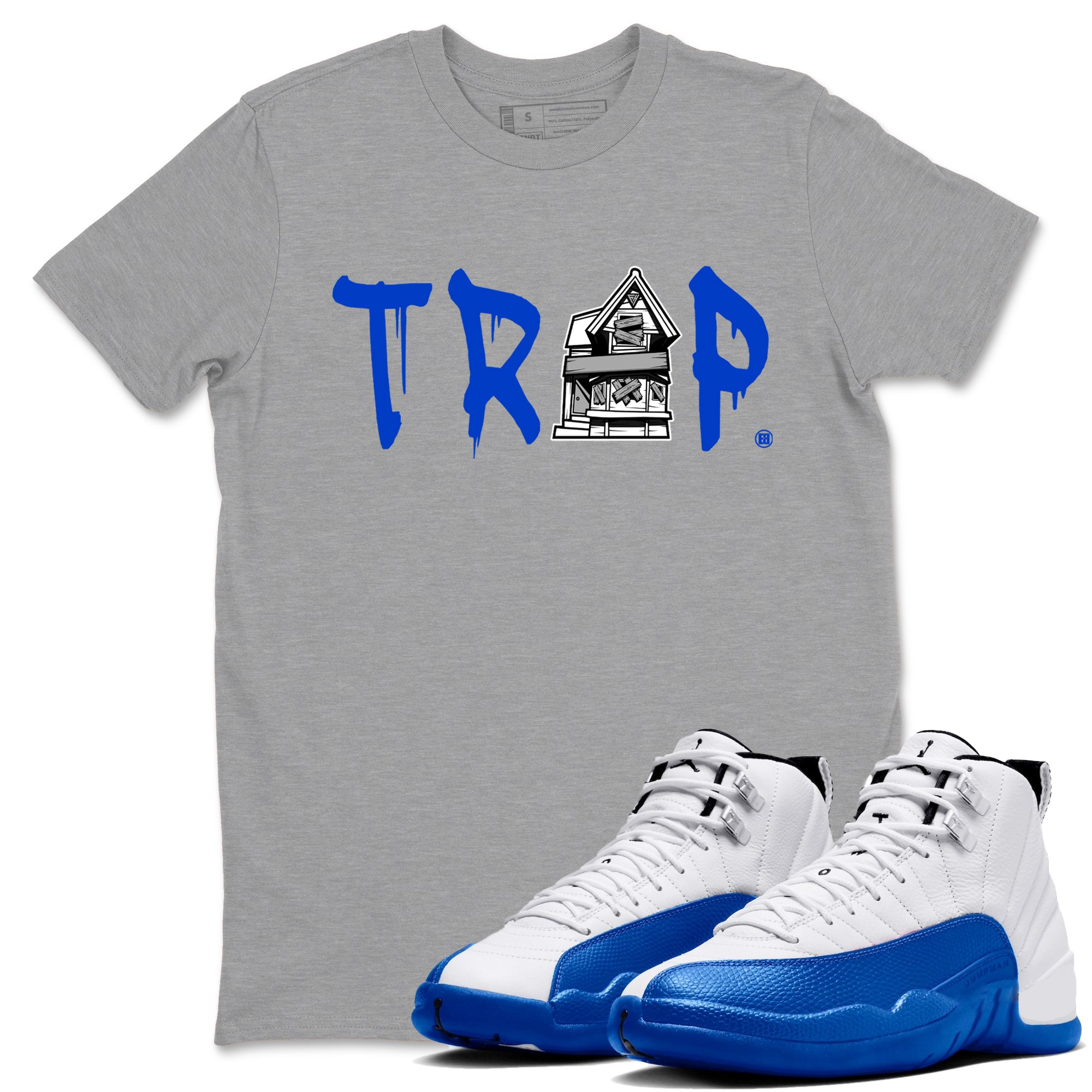 Trap House snkmatch Tees - Air Jordan 12 Blueberry