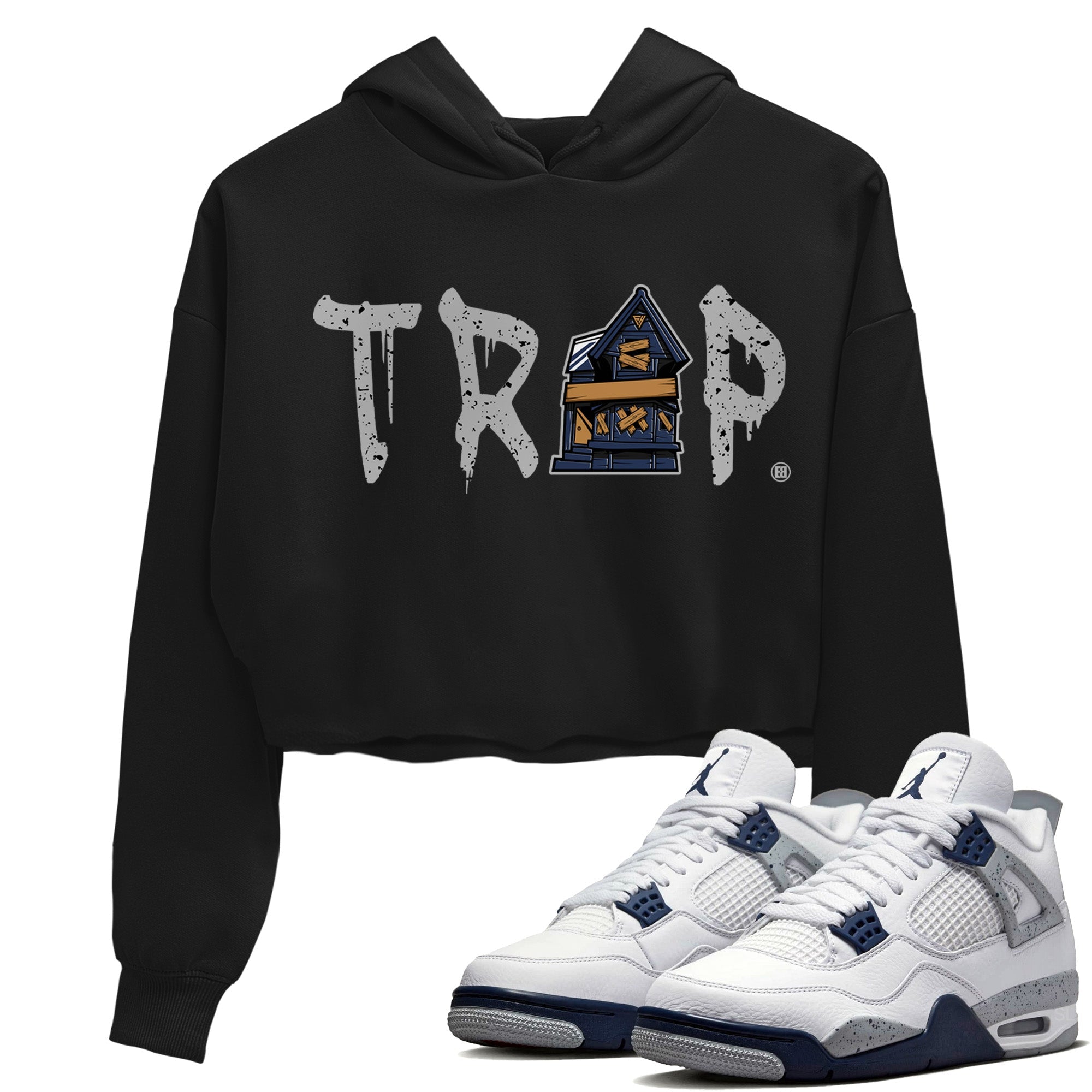 Trap House Women's Tops - Air Jordan 4 Midnight Navy