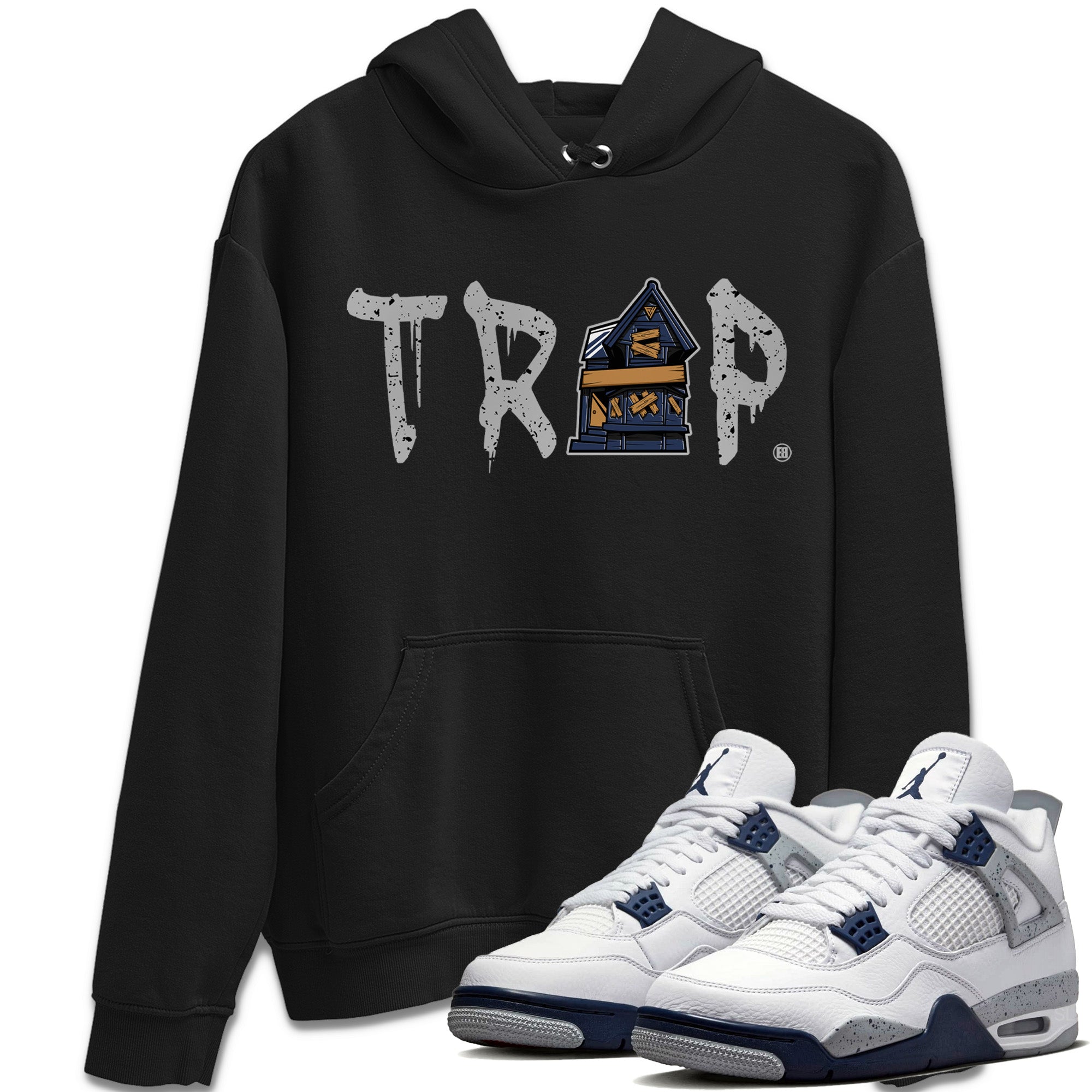 Trap House Unisex Tops - Air Jordan 4 Midnight Navy