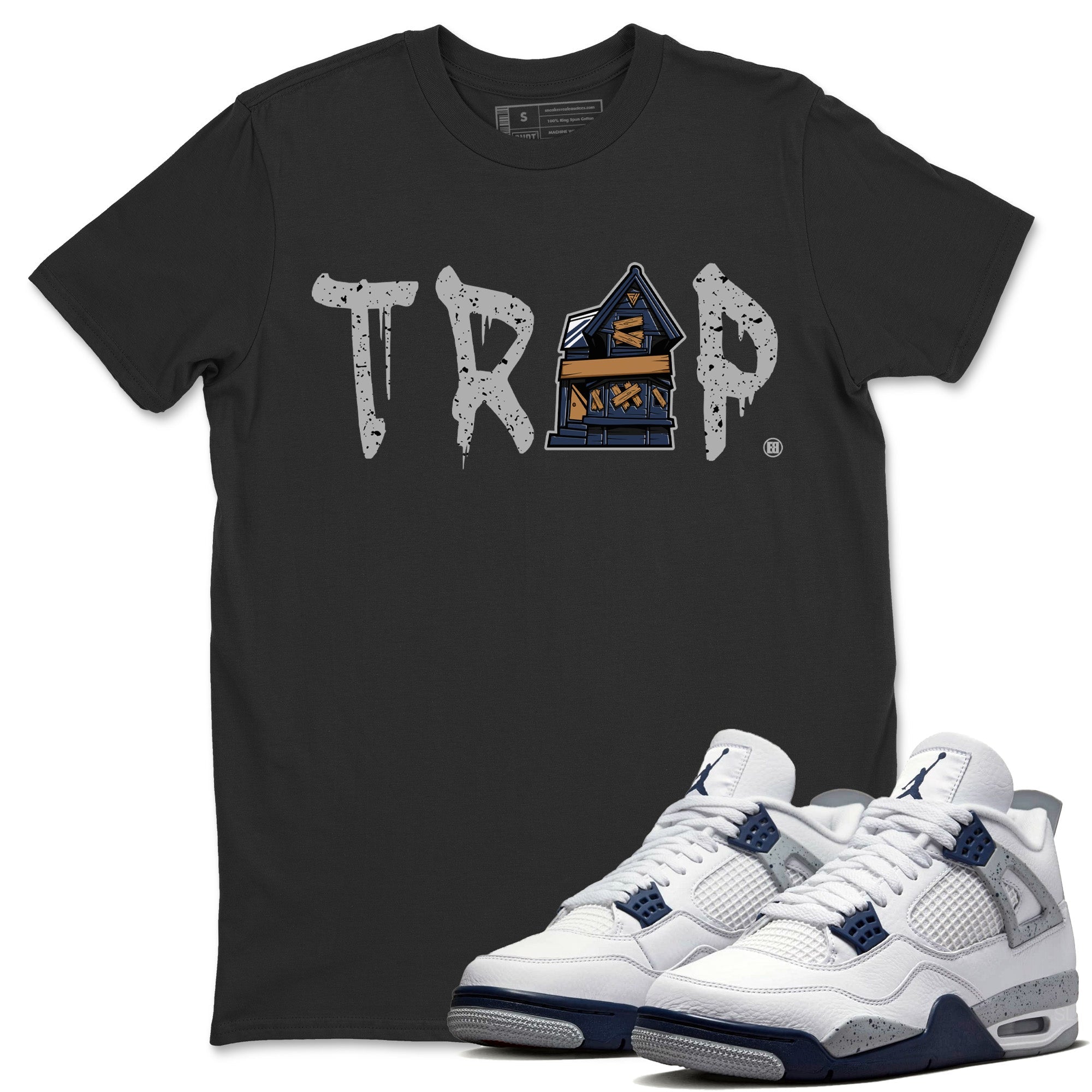 Trap House Unisex Tops - Air Jordan 4 Midnight Navy