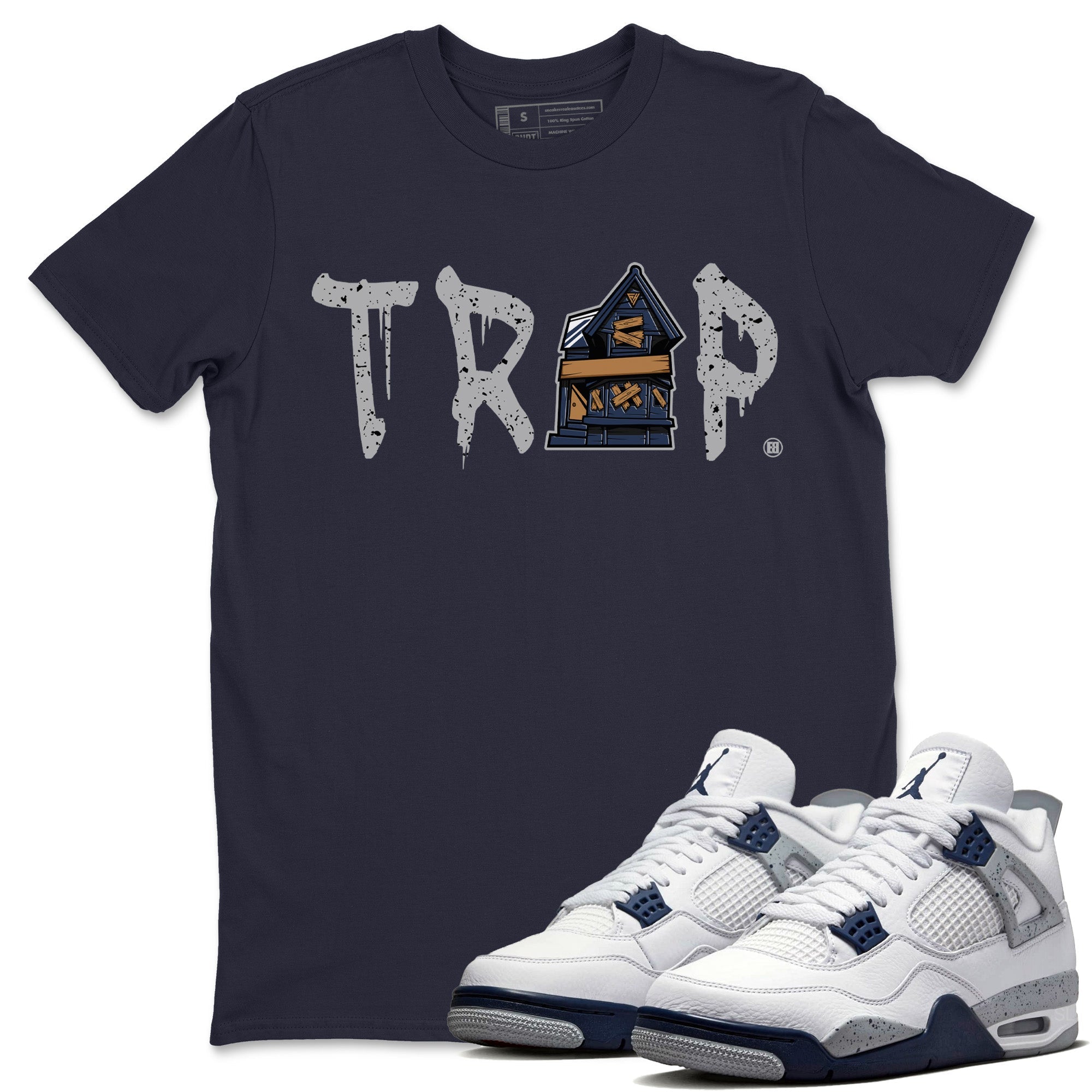 Trap House Unisex Tops - Air Jordan 4 Midnight Navy