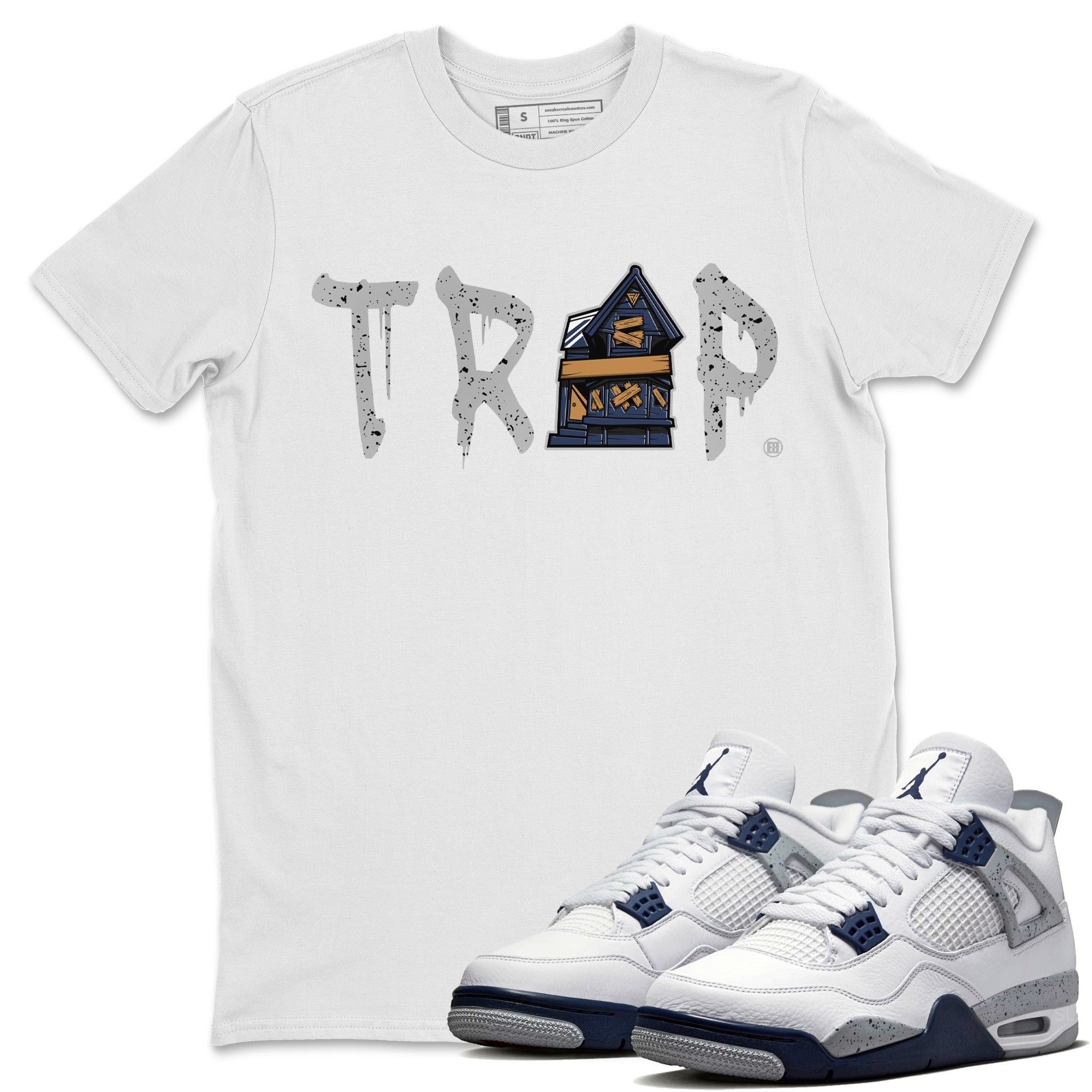 Trap House Unisex Tops - Air Jordan 4 Midnight Navy