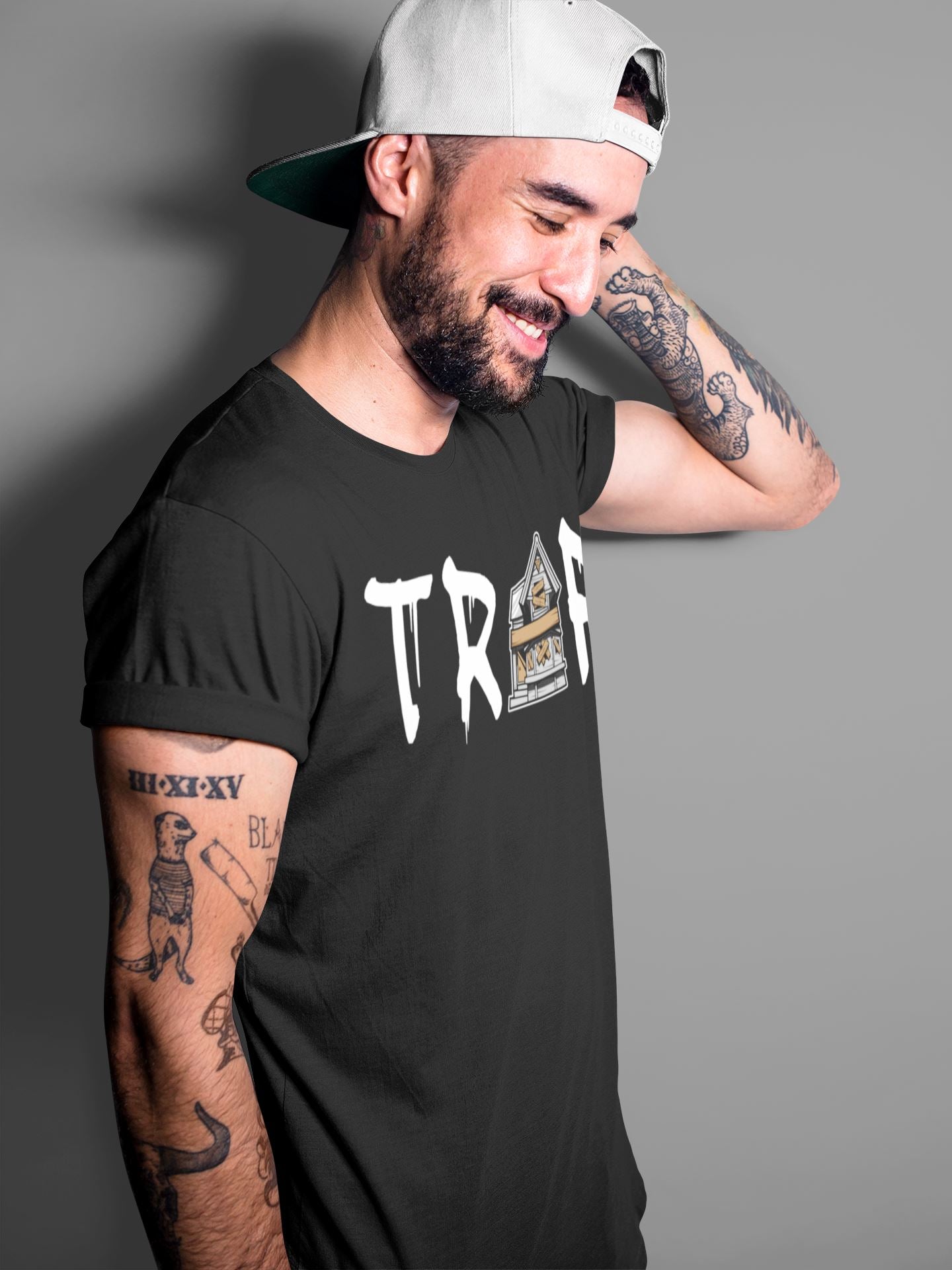Trap House Unisex Tops - Air Jordan 4 Military Black