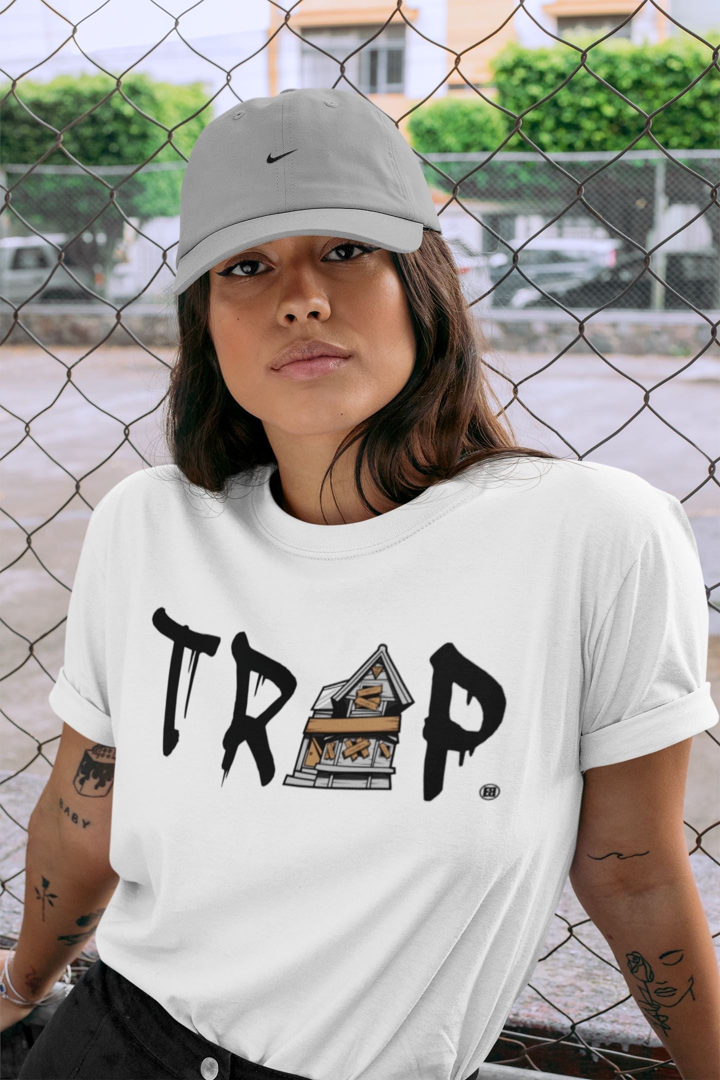 Trap House Unisex Tops - Air Jordan 4 Military Black