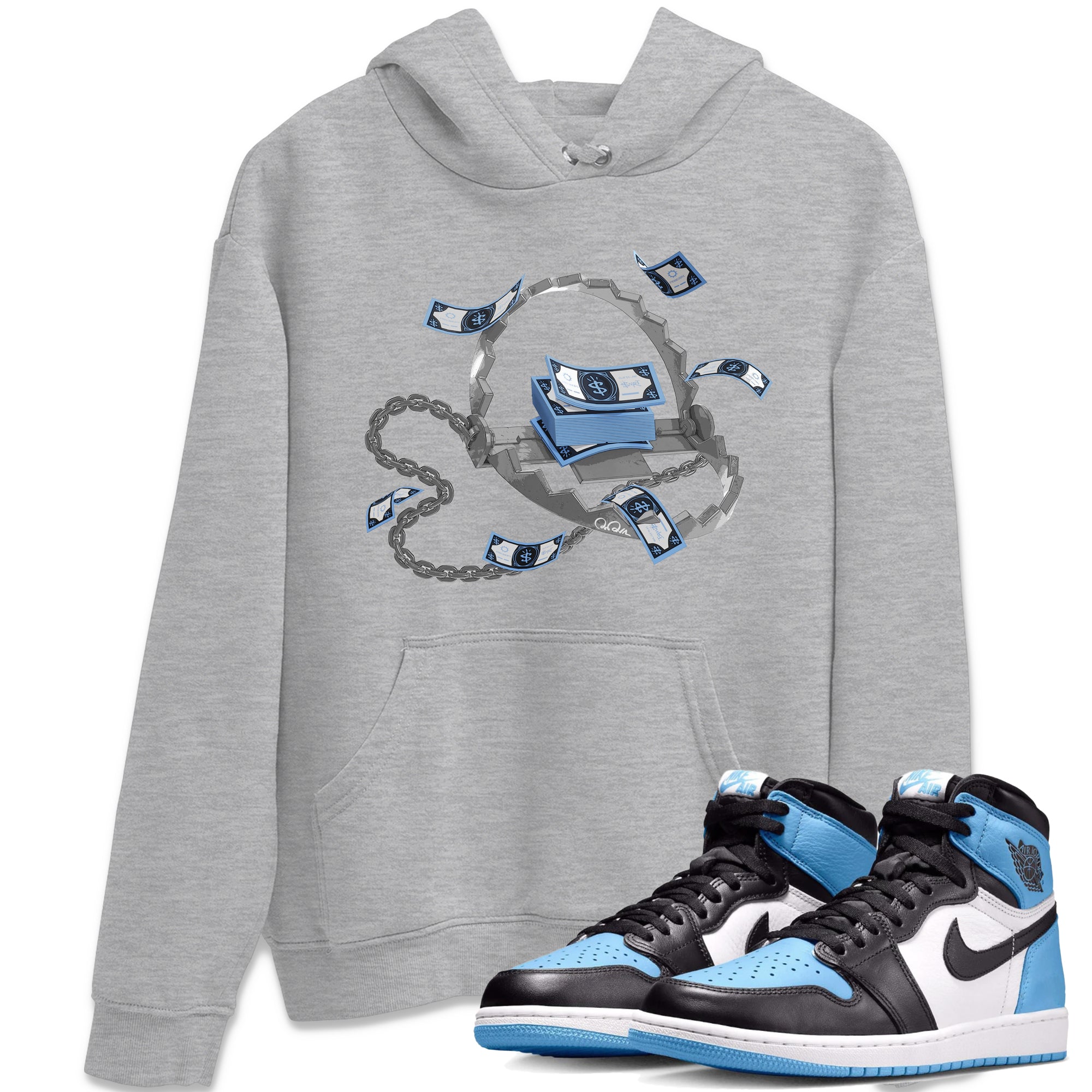 Trap Money Unisex Tops - Air Jordan 1 UNC Toe