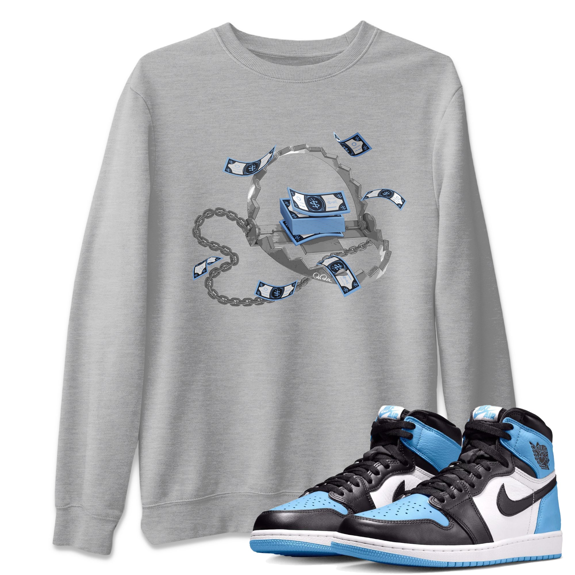 Trap Money Unisex Tops - Air Jordan 1 UNC Toe