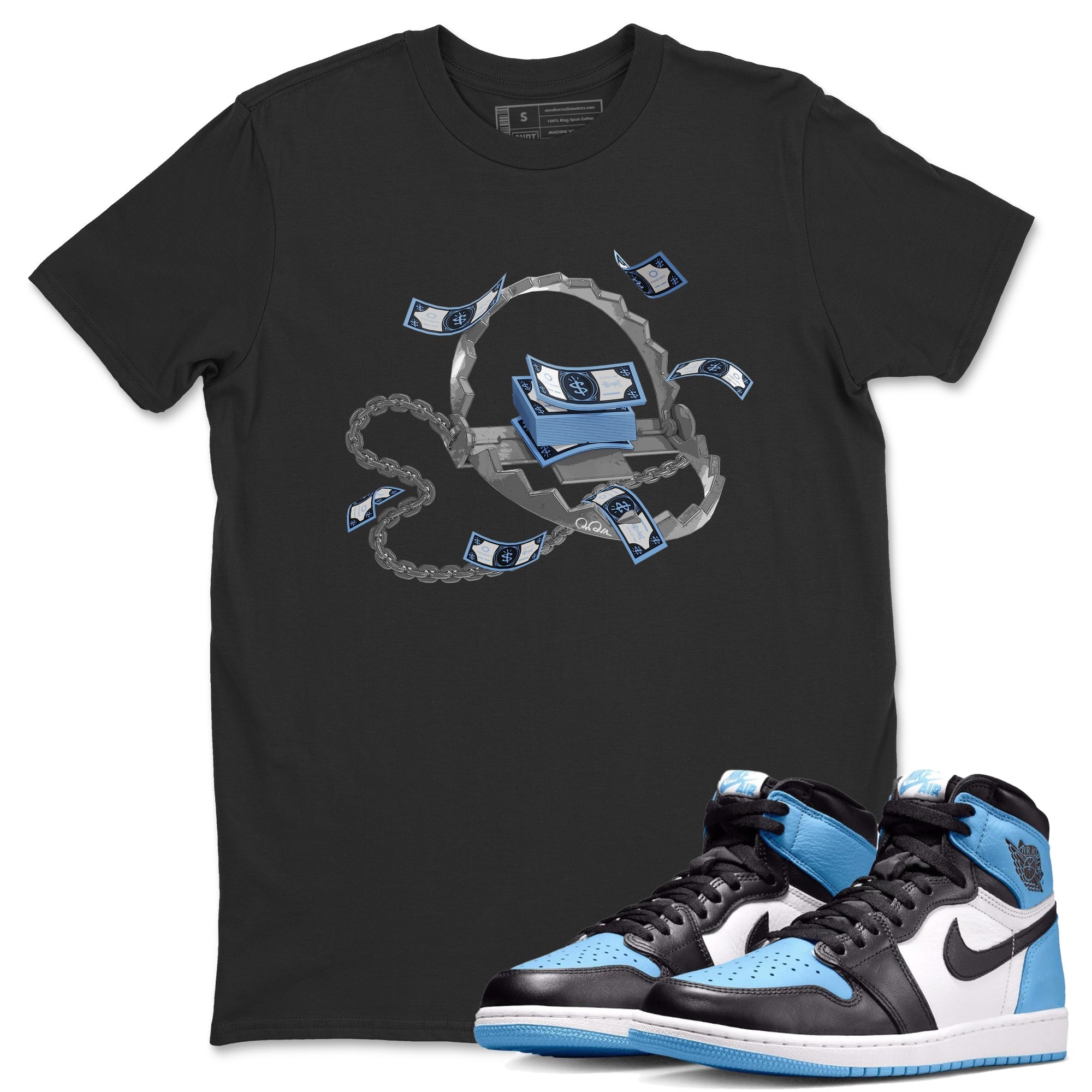 Trap Money Unisex Tops - Air Jordan 1 UNC Toe