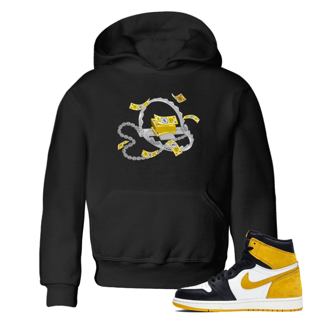Trap Money snkmatch Tees Kids - Air Jordan 1 Yellow Ochre