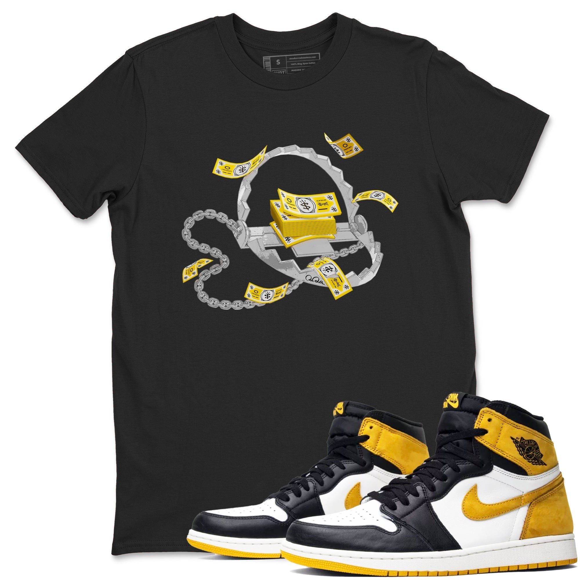 Trap Money snkmatch Tees - Air Jordan 1 Yellow Ochre