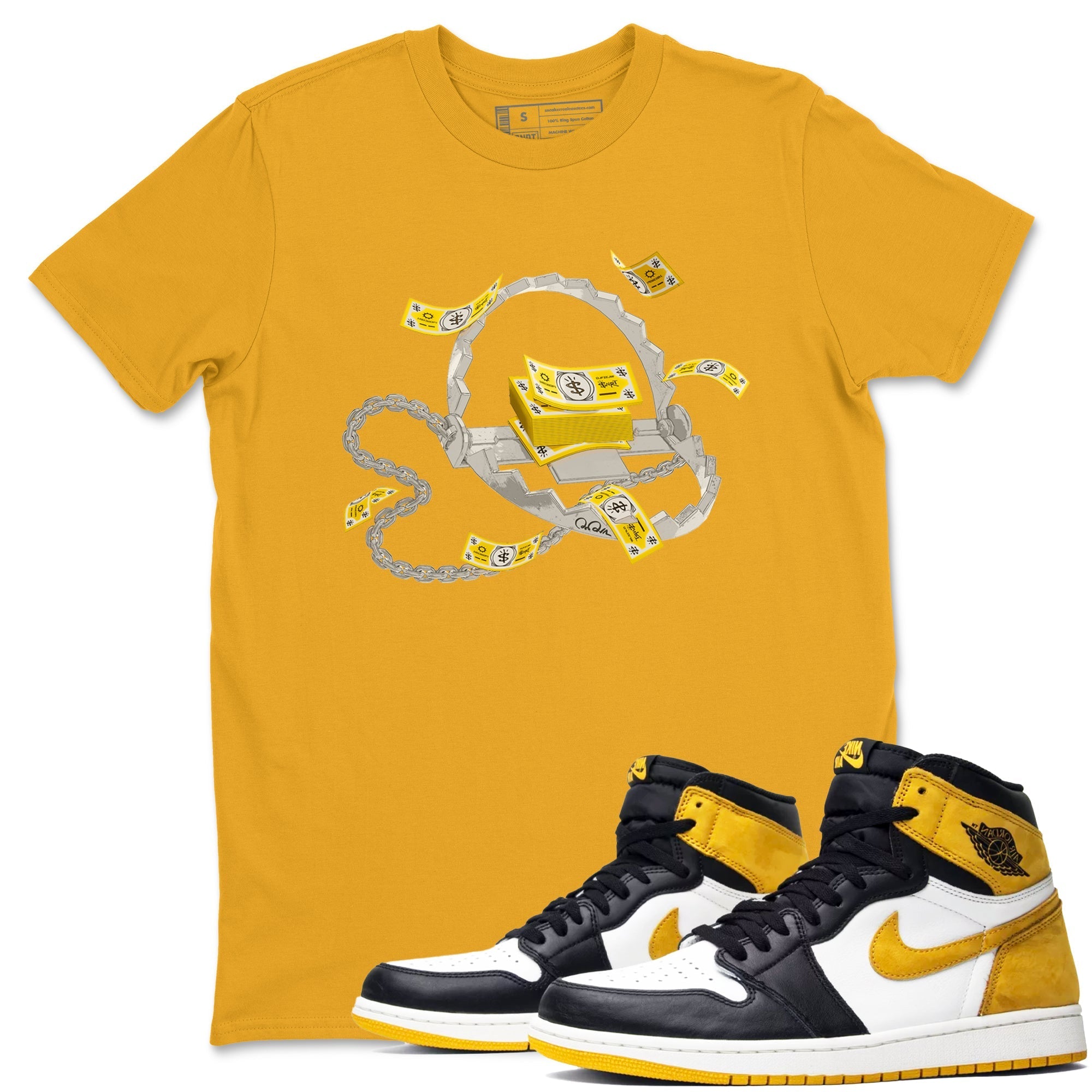Trap Money snkmatch Tees - Air Jordan 1 Yellow Ochre