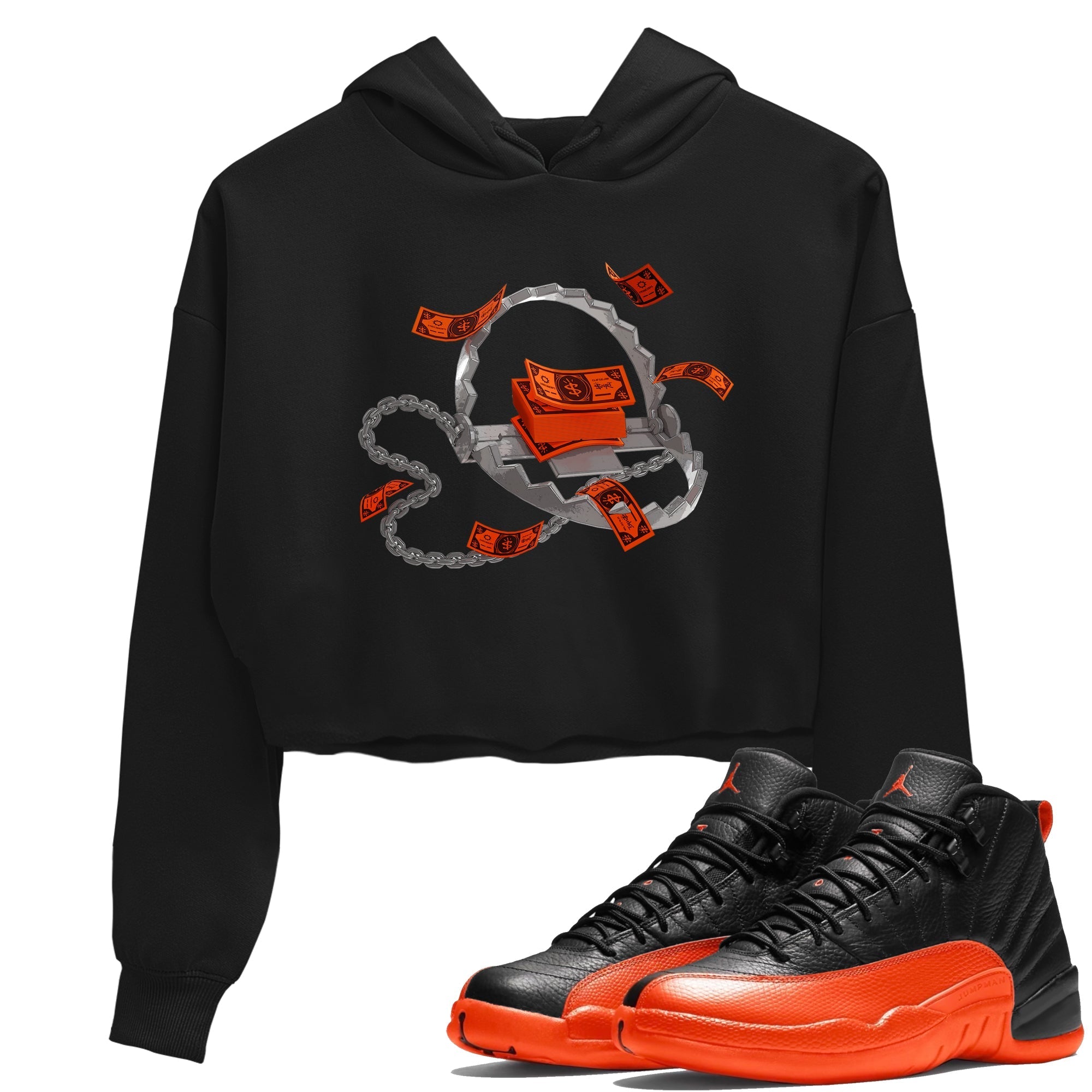 Trap Money Women's Tops - Air Jordan 12 Brilliant Orange