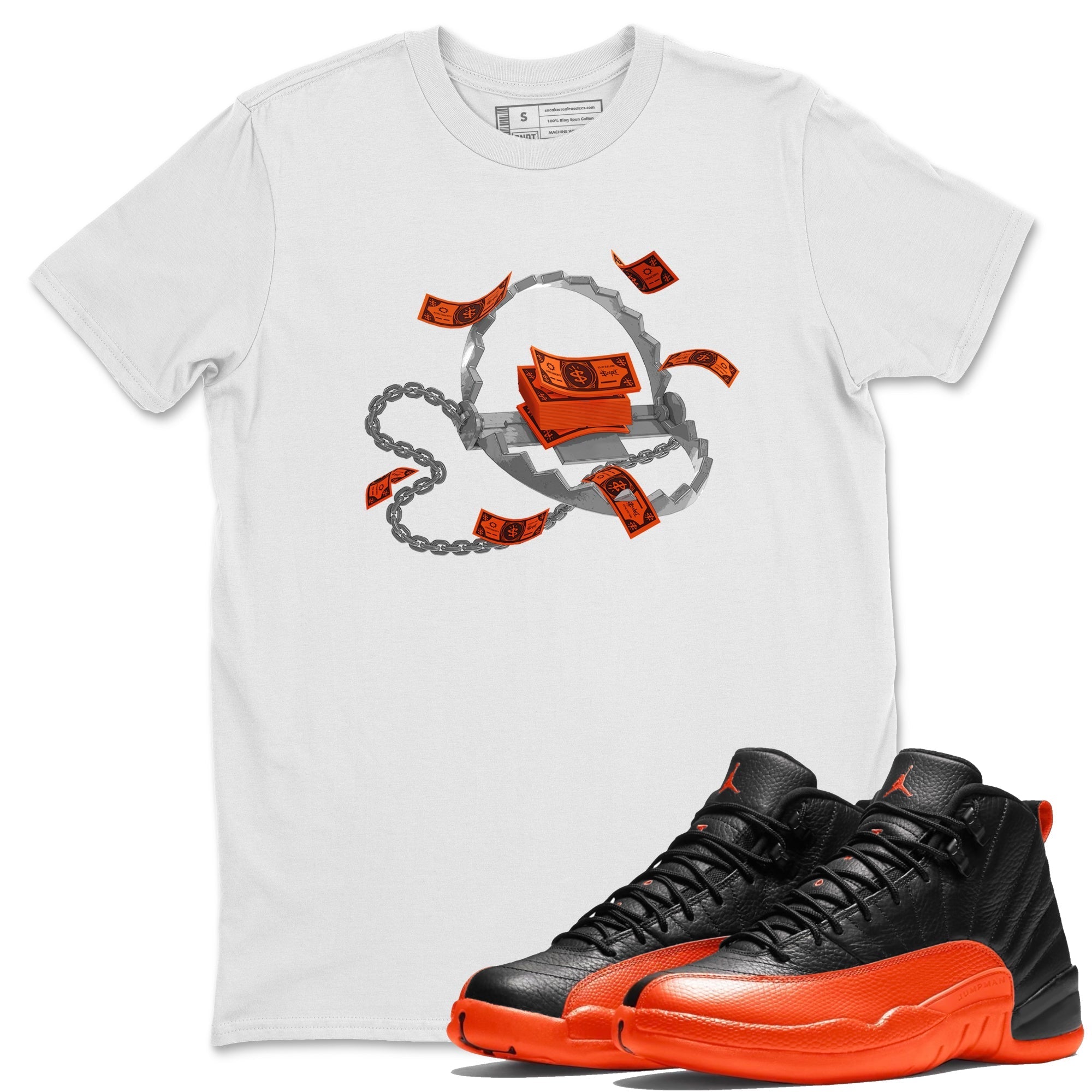 Trap Money Unisex Tops - Air Jordan 12 Brilliant Orange