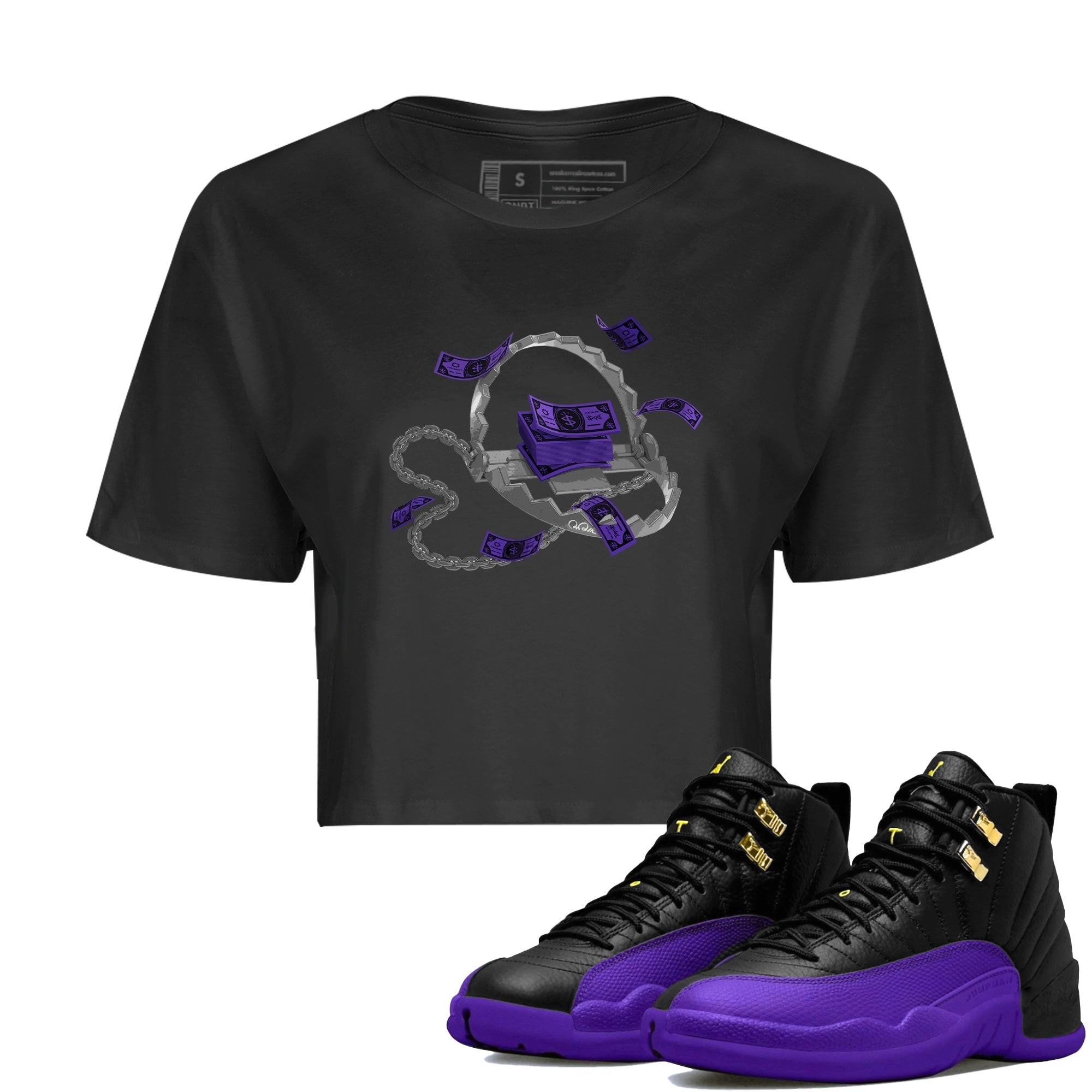 Trap Money Women's Tops - Air Jordan 12 Field Purple