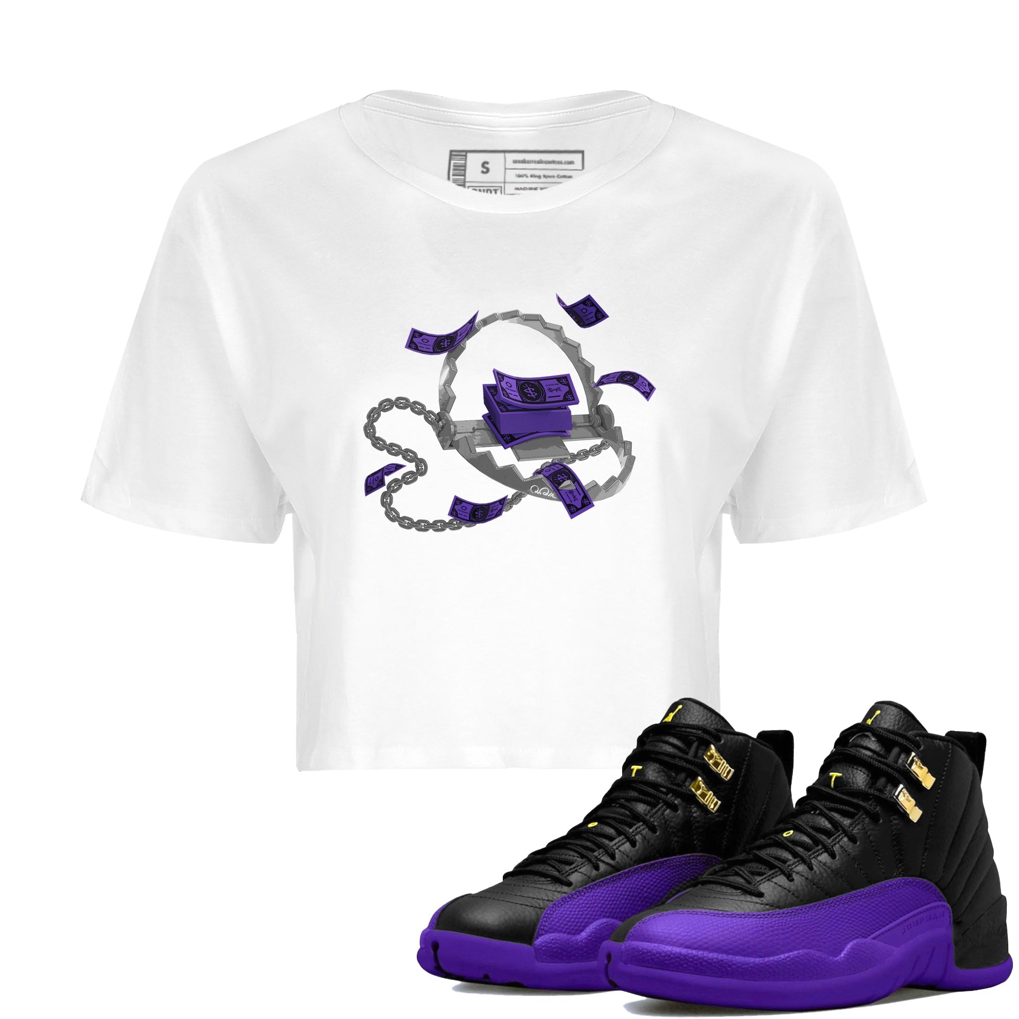 Trap Money Women's Tops - Air Jordan 12 Field Purple