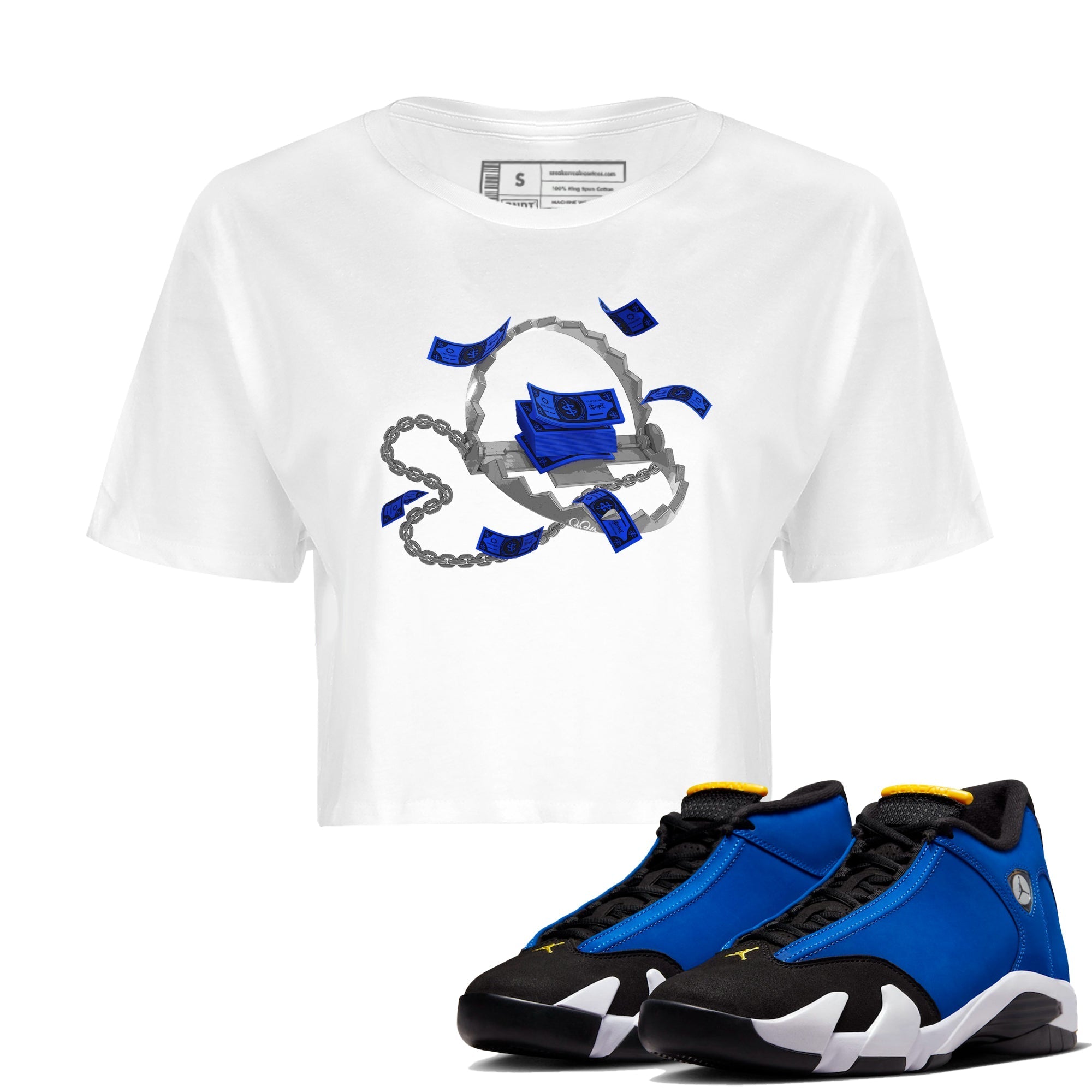 Trap Money Women's Tops - Air Jordan 14 Laney