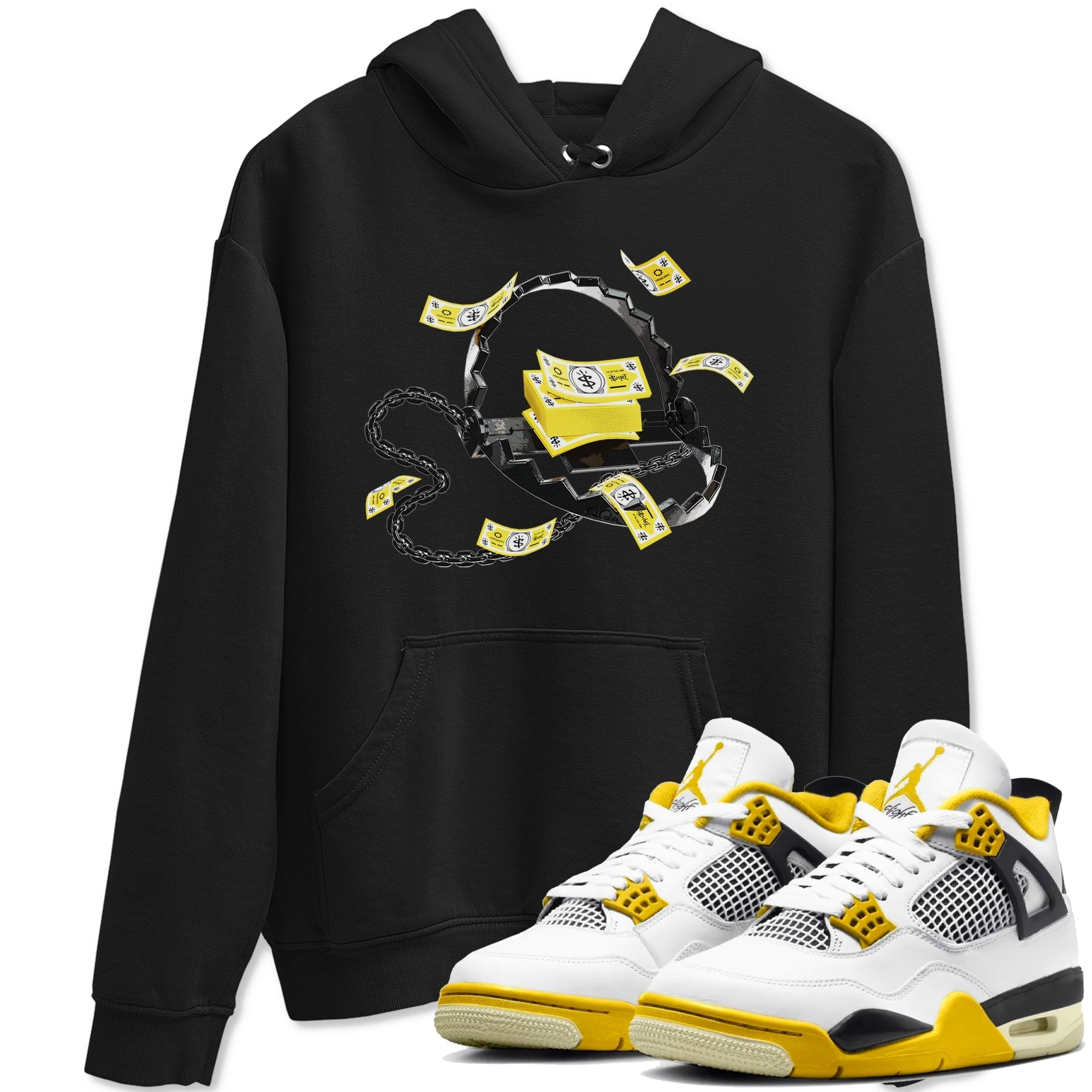 Trap Money snkmatch Tees - Air Jordan 4 Vivid Sulfur