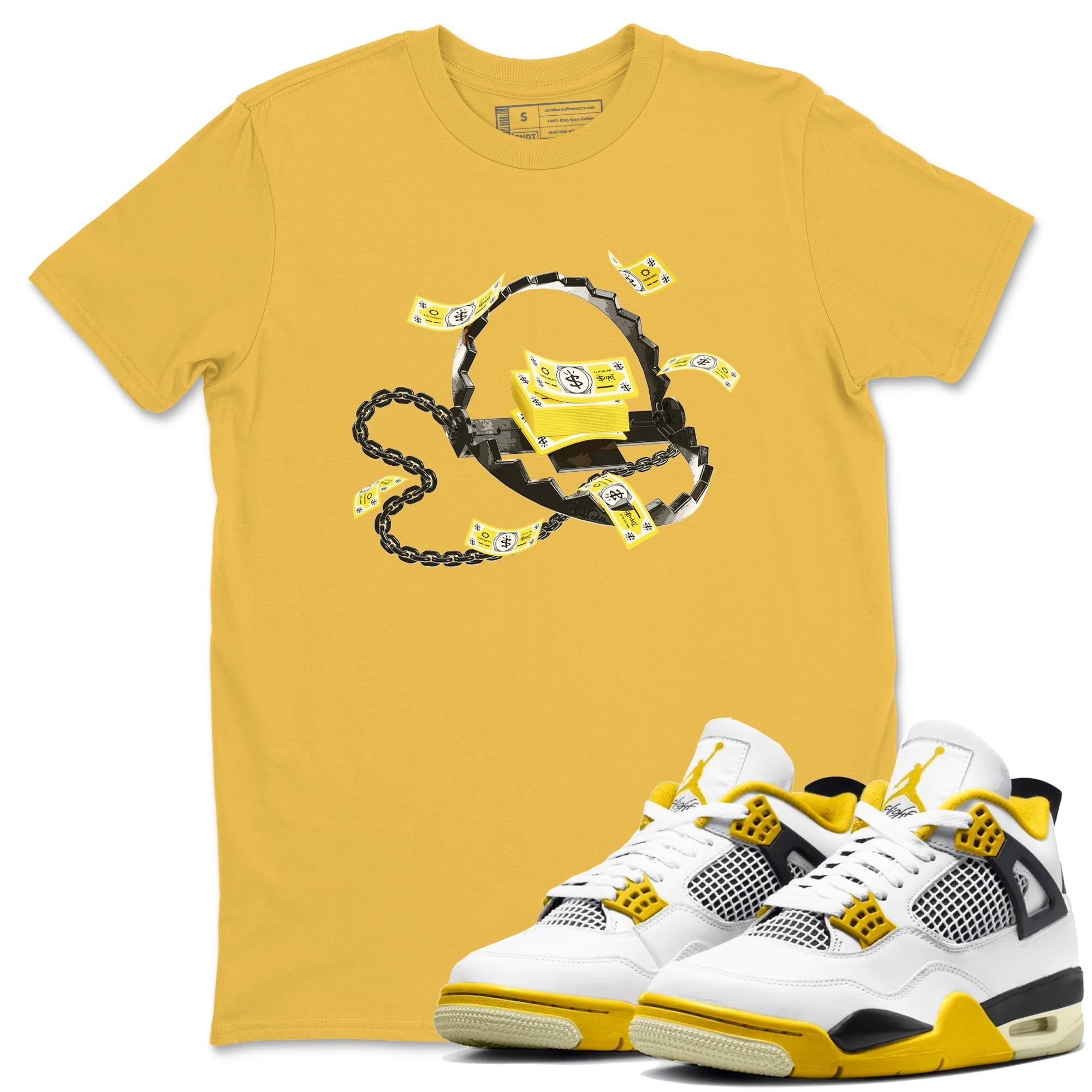 Trap Money snkmatch Tees - Air Jordan 4 Vivid Sulfur