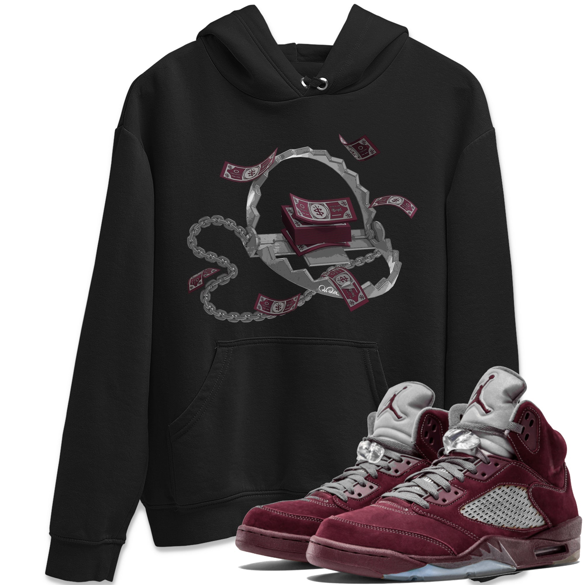 Trap Money Unisex Tops - Air Jordan 5 Burgundy