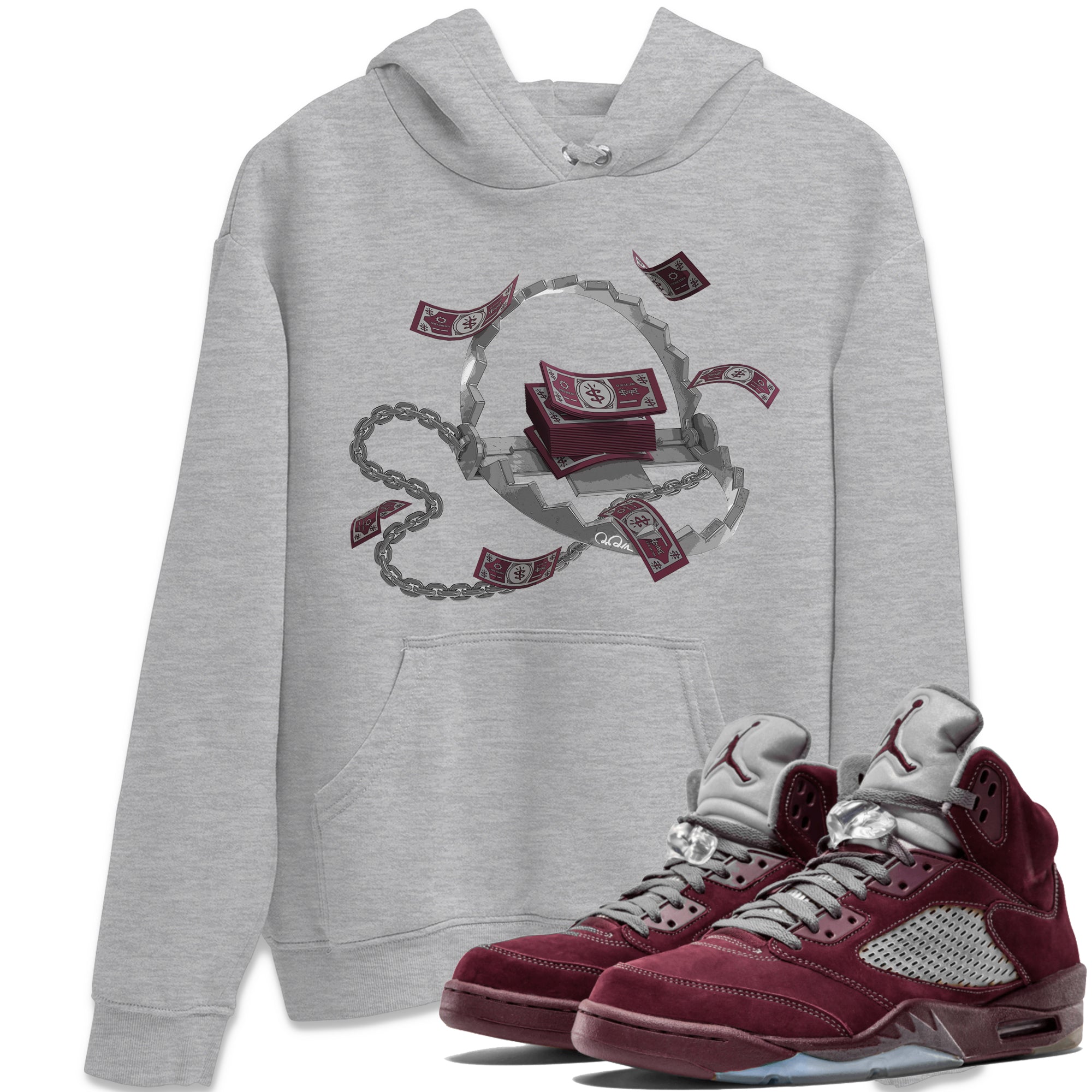 Trap Money Unisex Tops - Air Jordan 5 Burgundy