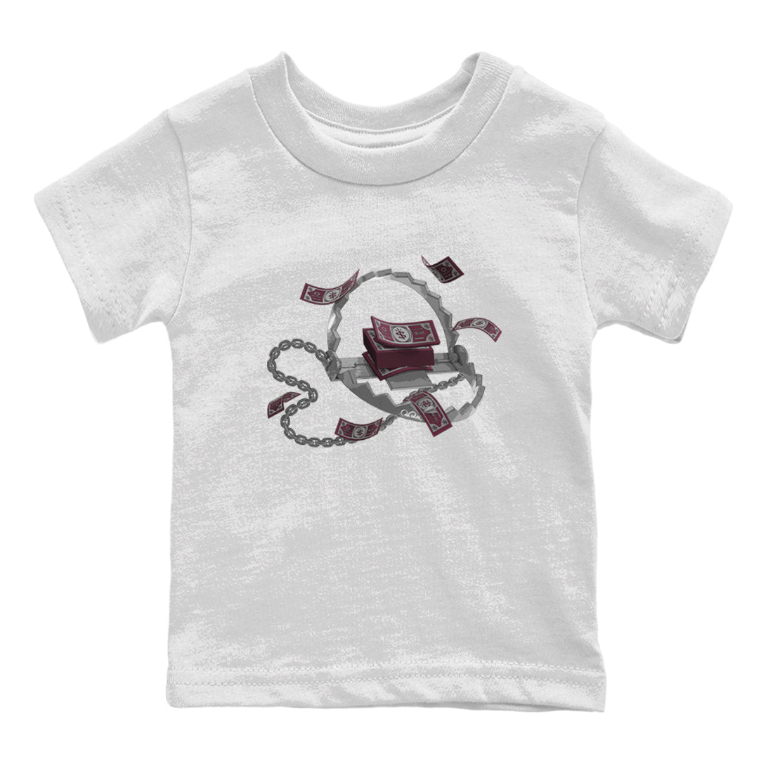 Trap Money Kids Tops - Air Jordan 5 Burgundy
