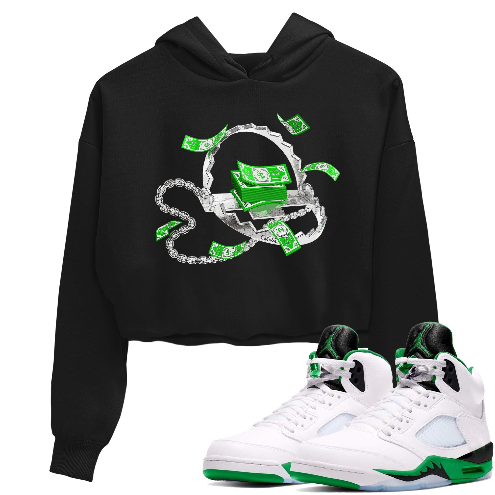 Trap Money snkmatch Women's Top - Air Jordan 5 Lucky Green