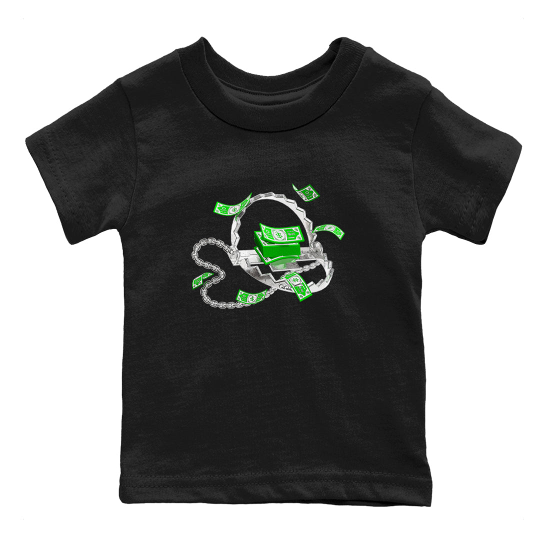 Trap Money snkmatch Tees Kids - Air Jordan 5 Lucky Green