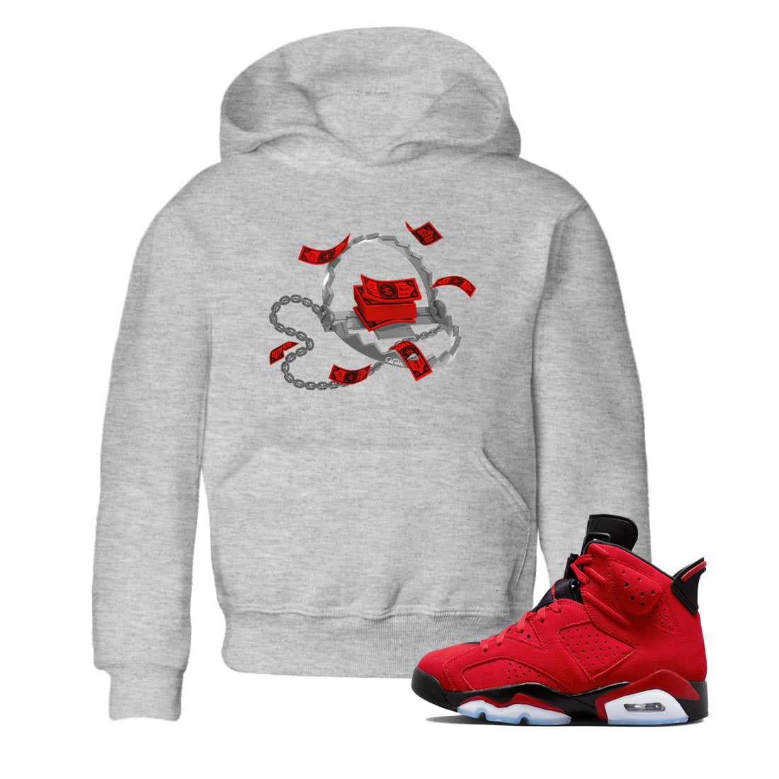 Trap Money Kids Tops - Air Jordan 6 Toro Bravo