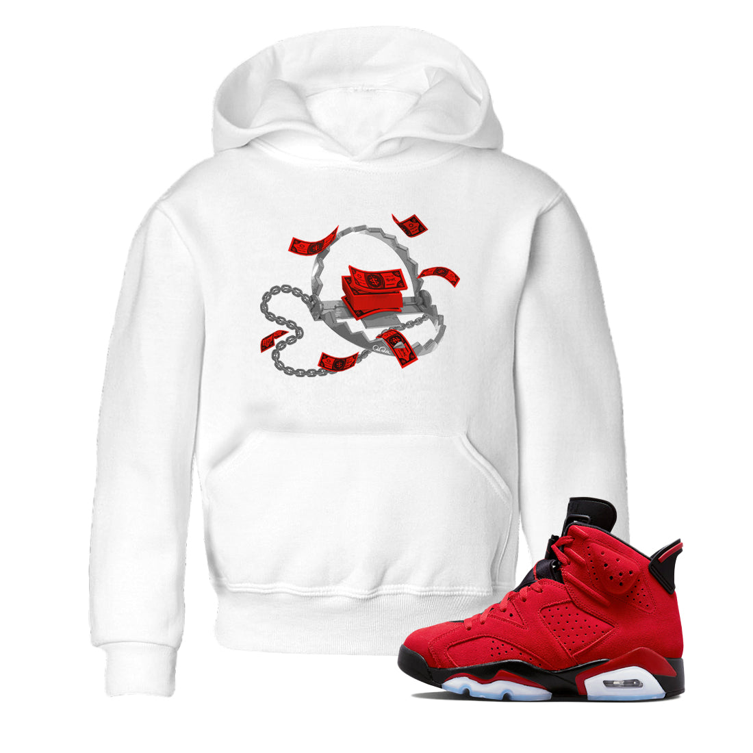 Trap Money Kids Tops - Air Jordan 6 Toro Bravo