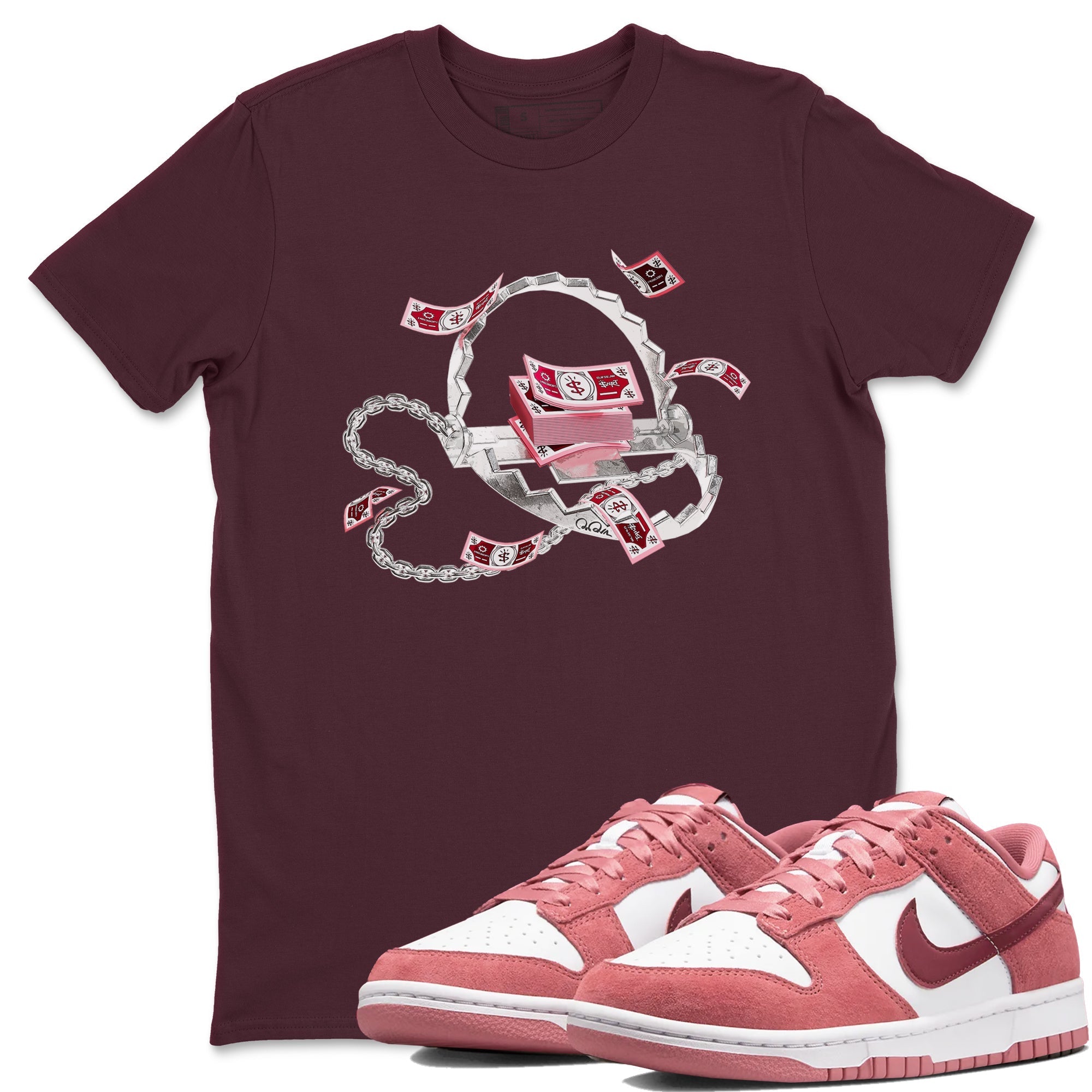 Trap Money snkmatch Tees - Dunk Valentines Day 2024