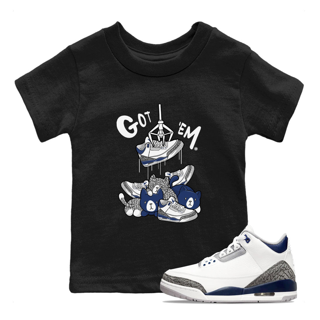 Treasure Hunter snkmatch Tees Kids - Air Jordan 3 Midnight Navy 2023