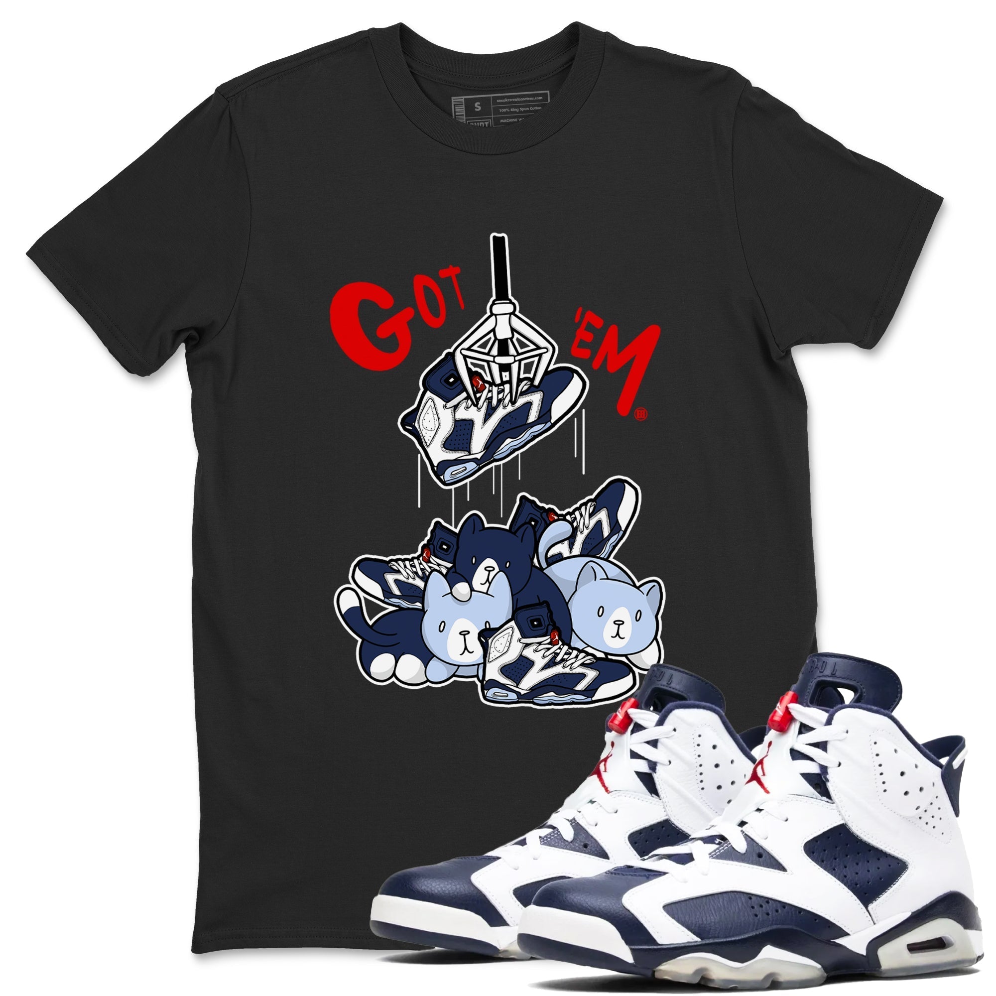 Treasure Hunter snkmatch Tees - Air Jordan 6 White And Midnight Navy