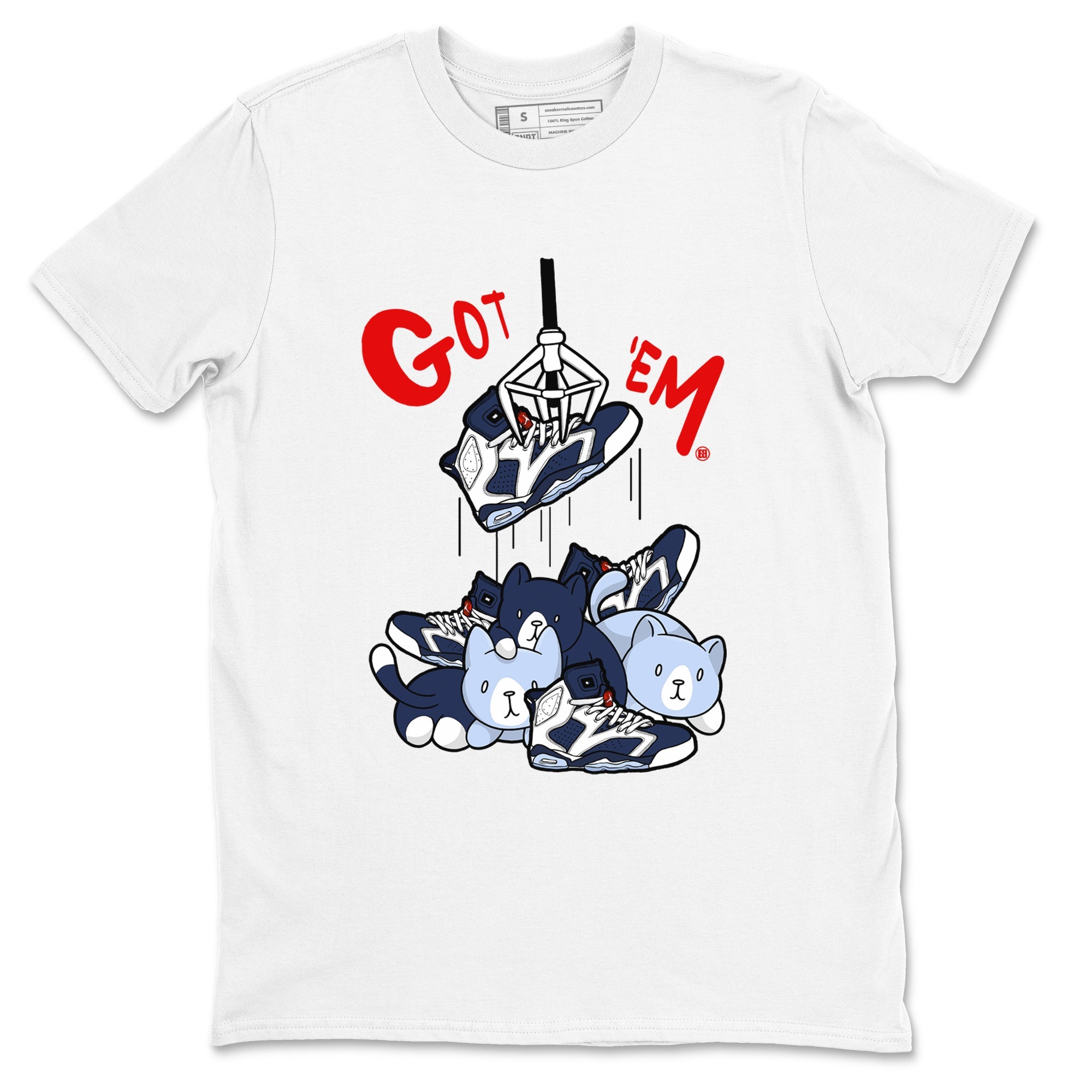 Treasure Hunter snkmatch Tees - Air Jordan 6 White And Midnight Navy