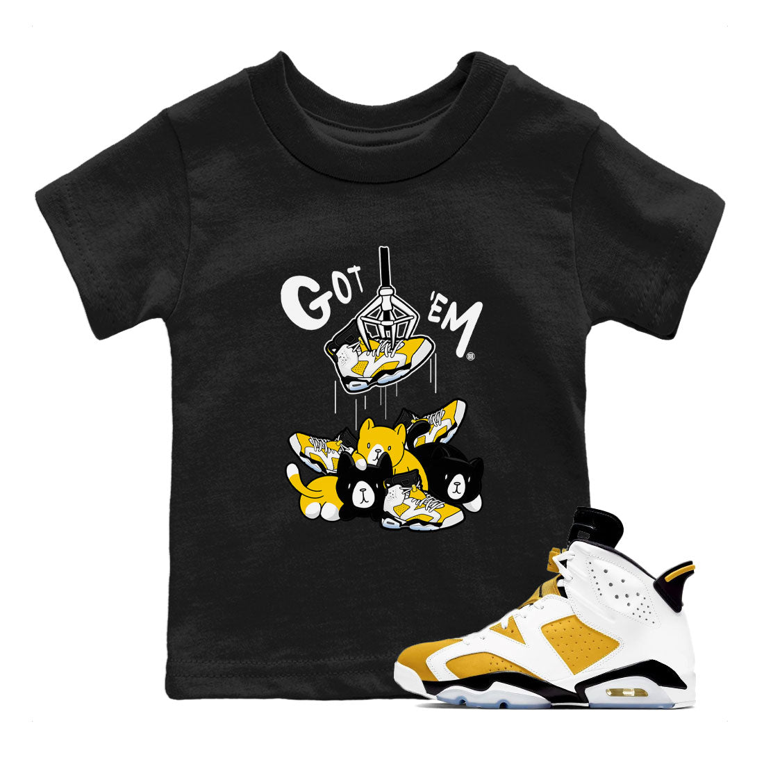 Treasure Hunter snkmatch Tees Kids - Air Jordan 6 Yellow Ochre