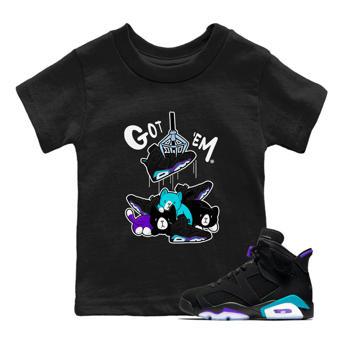 Treasure Hunter Kids Tops - Air Jordan 6 Aqua