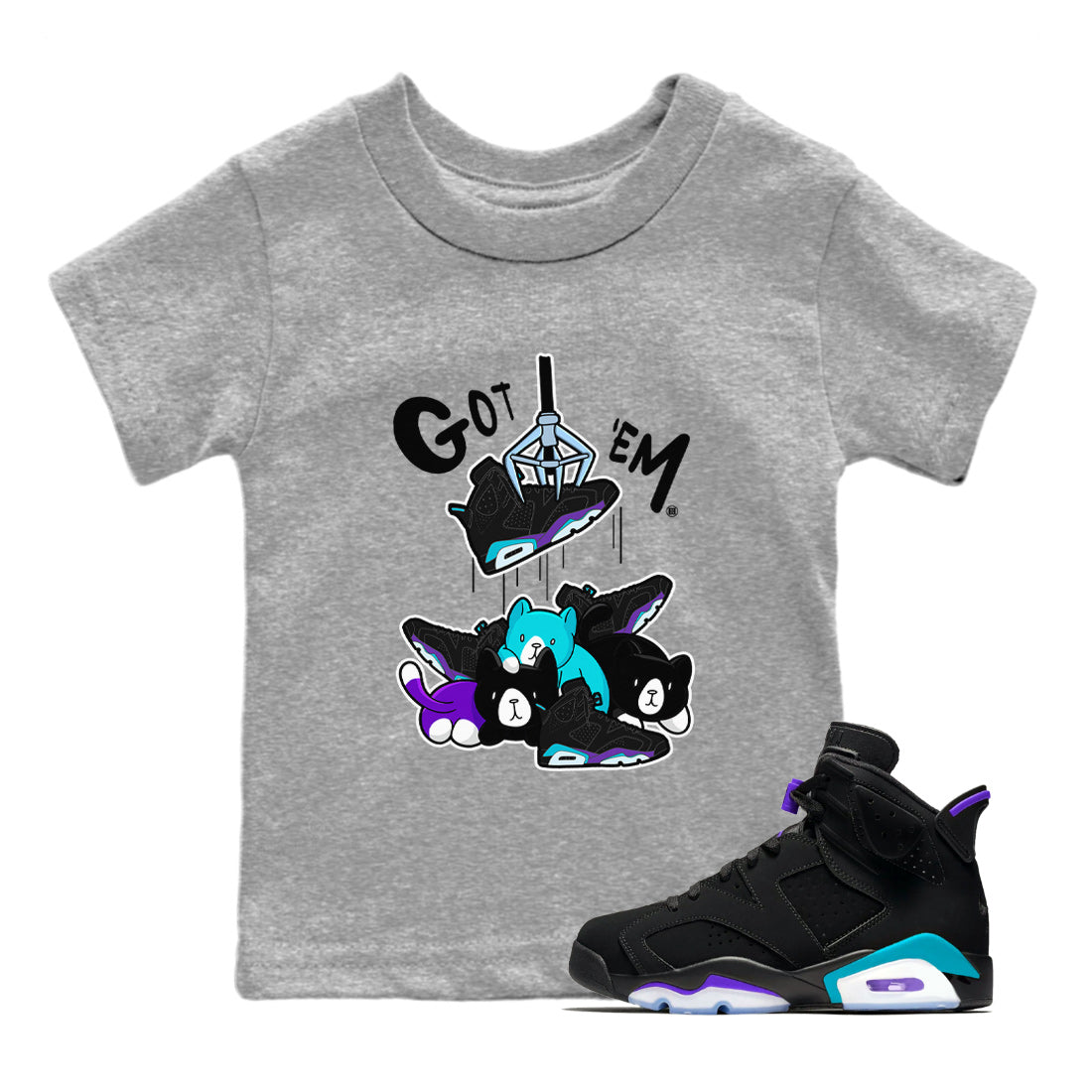 Treasure Hunter Kids Tops - Air Jordan 6 Aqua