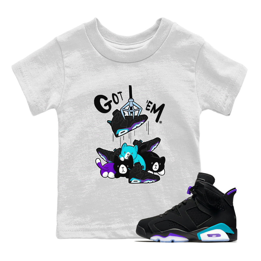 Treasure Hunter Kids Tops - Air Jordan 6 Aqua