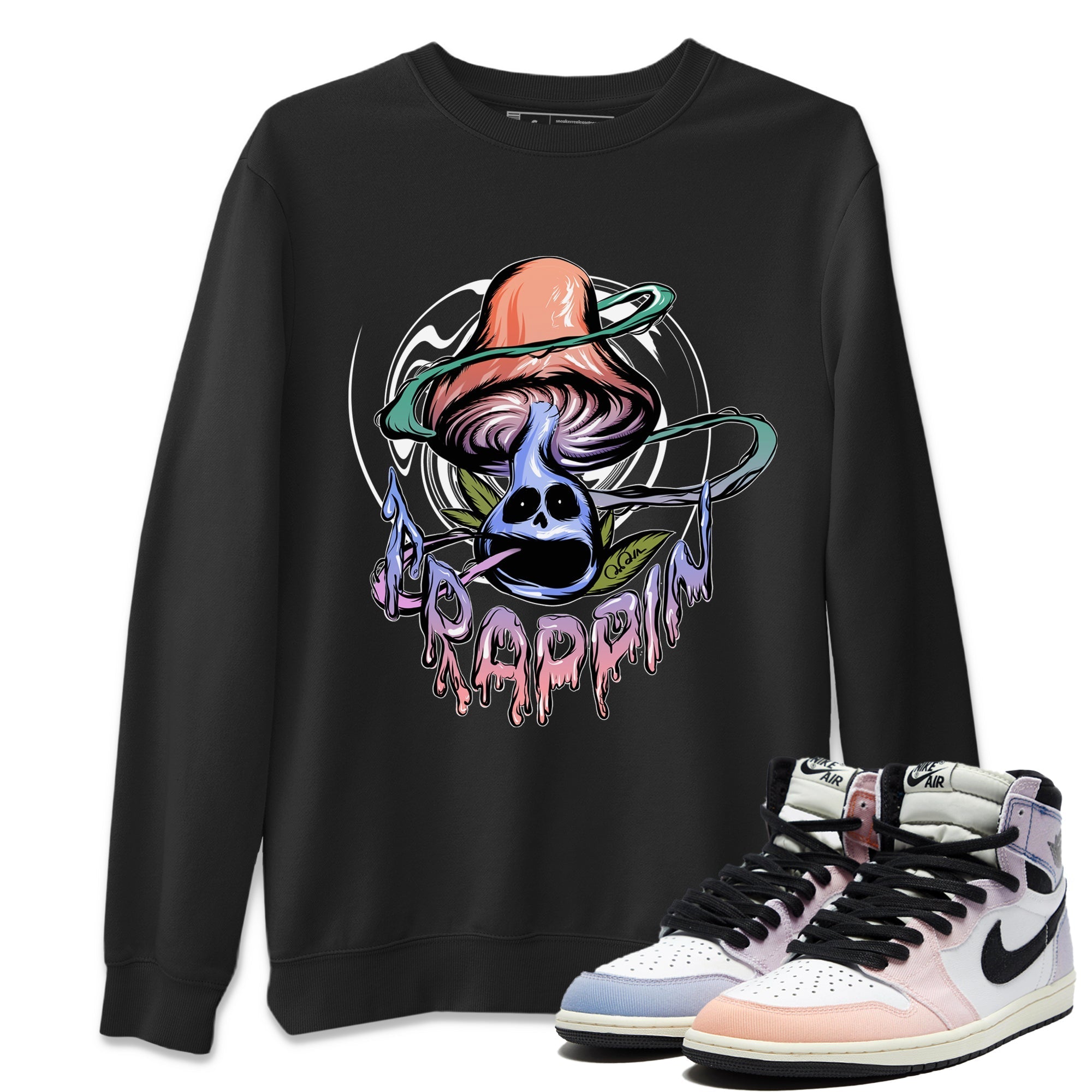 Trippin Mushroom Unisex Tops - Air Jordan 1 Skyline
