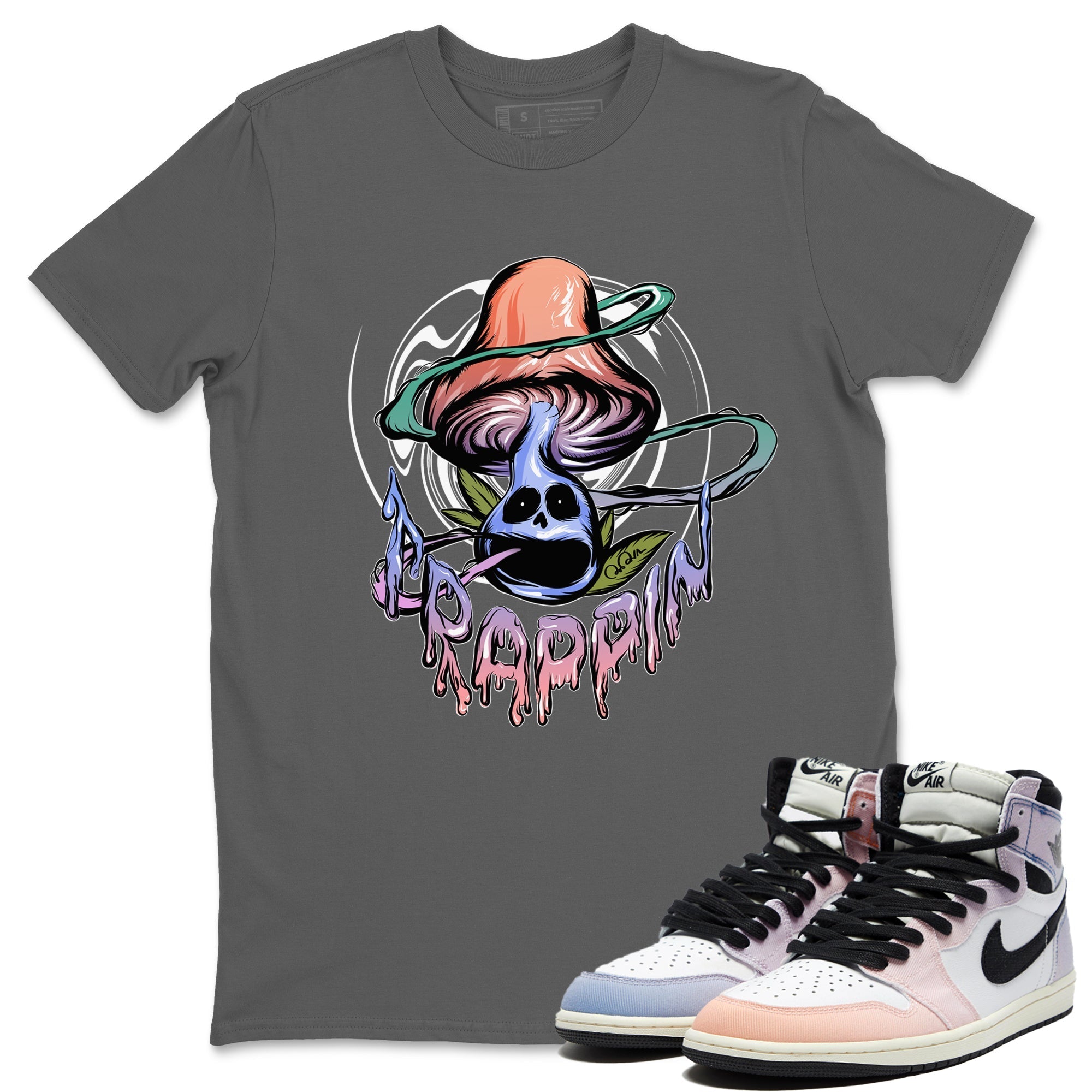 Trippin Mushroom Unisex Tops - Air Jordan 1 Skyline