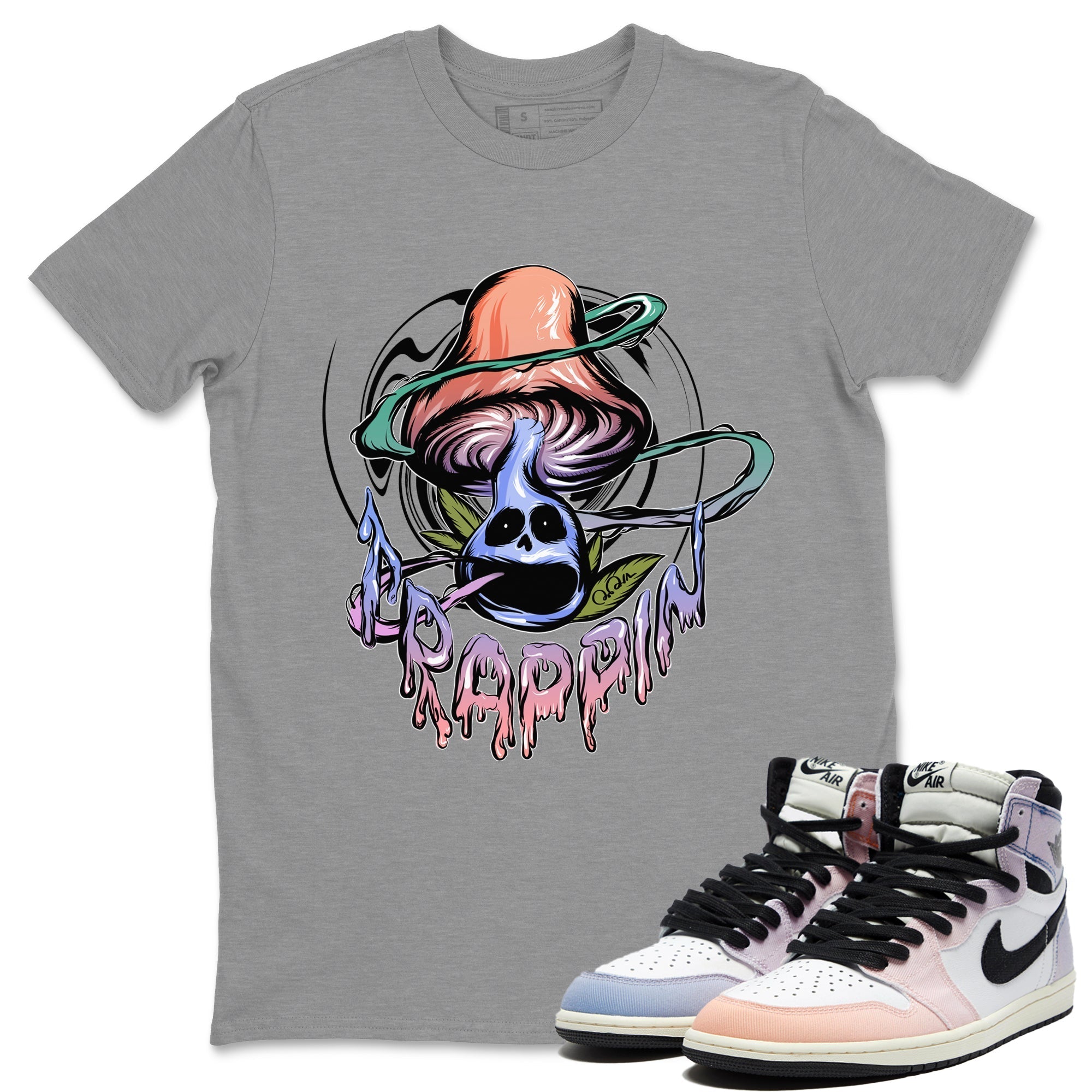 Trippin Mushroom Unisex Tops - Air Jordan 1 Skyline