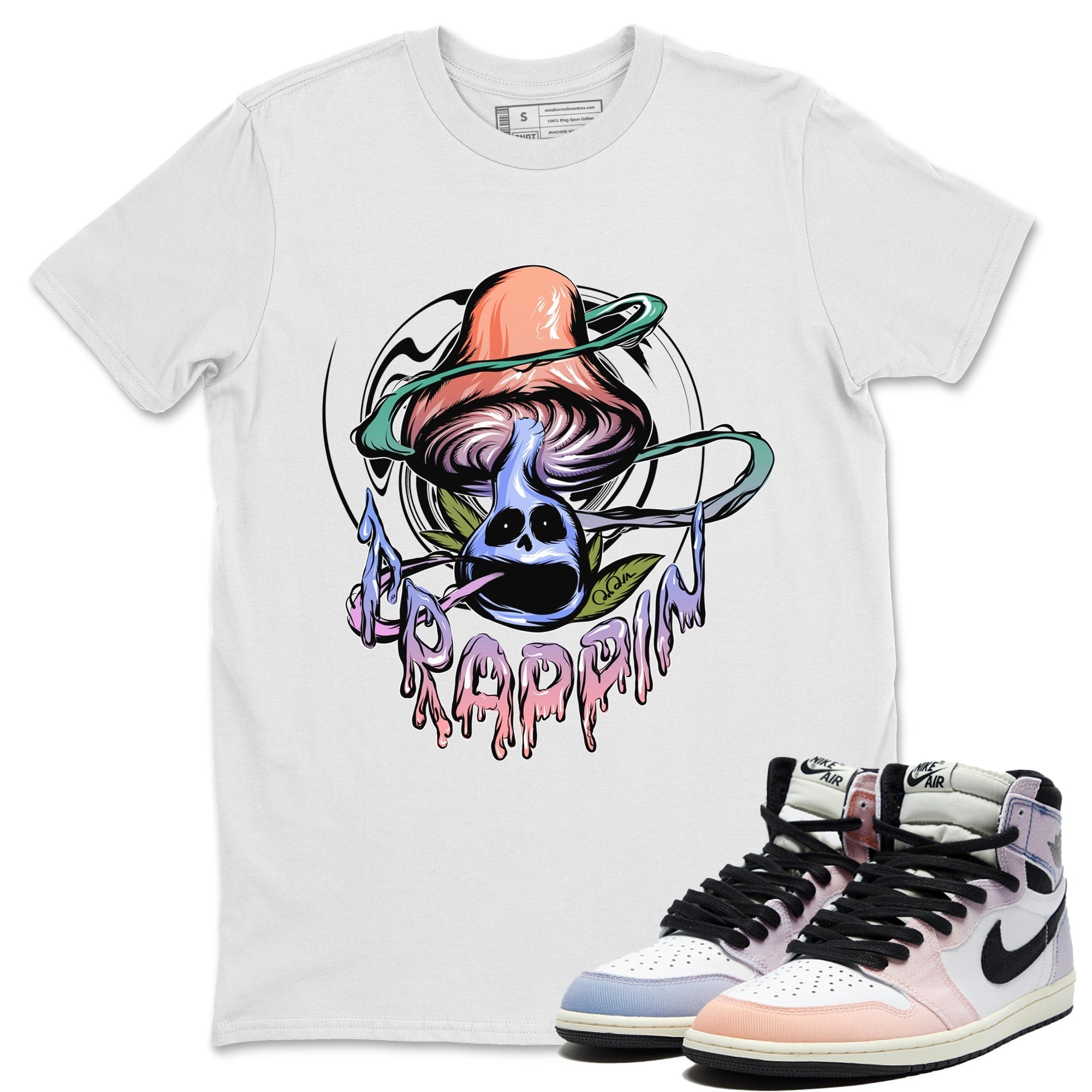 Trippin Mushroom Unisex Tops - Air Jordan 1 Skyline