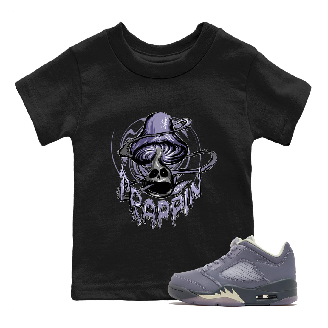Trippin Mushroom Kids Tops - Air Jordan 5 Indigo Haze