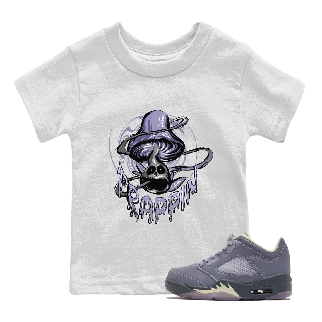 Trippin Mushroom Kids Tops - Air Jordan 5 Indigo Haze