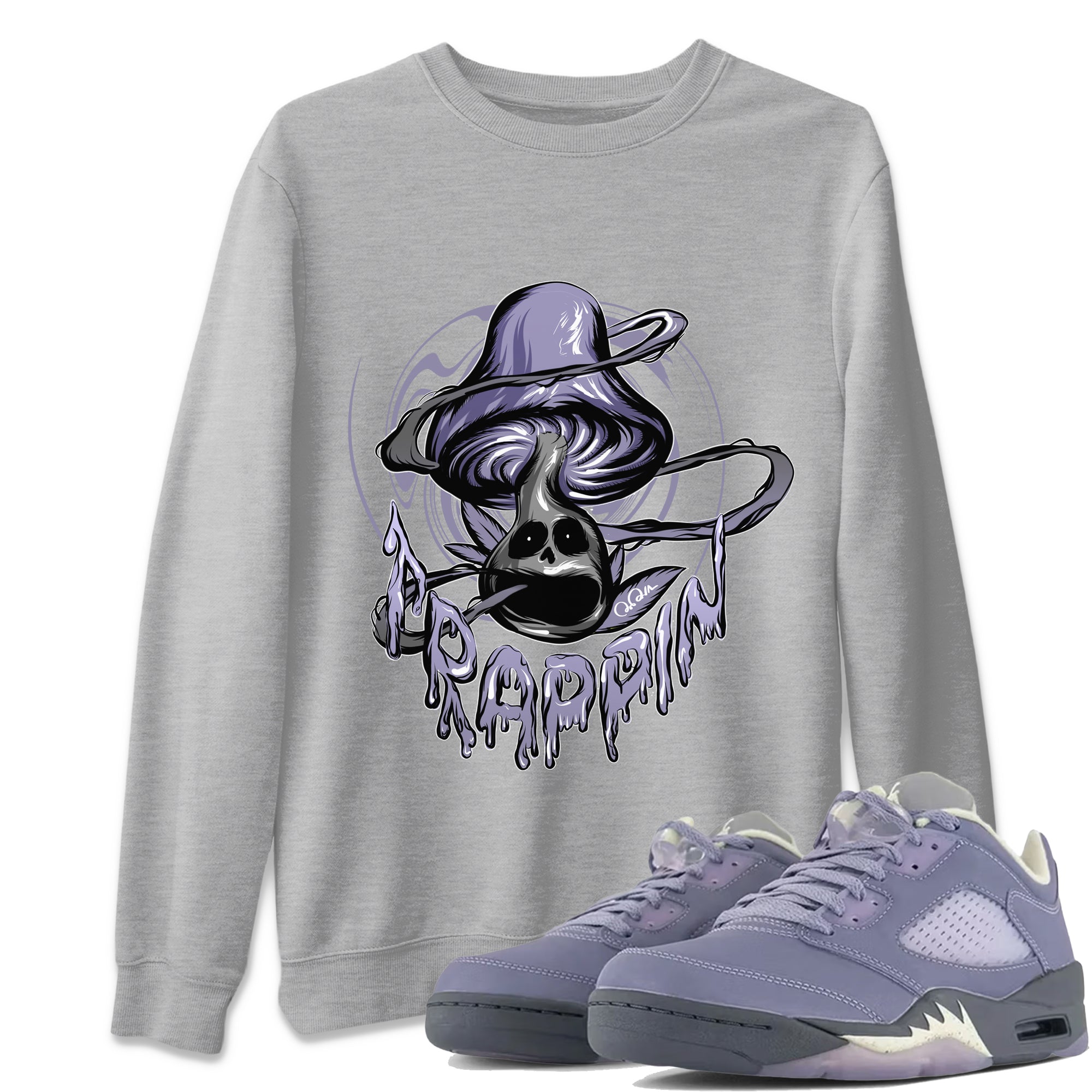 Trippin Mushroom Unisex Tops - Air Jordan 5 Indigo Haze